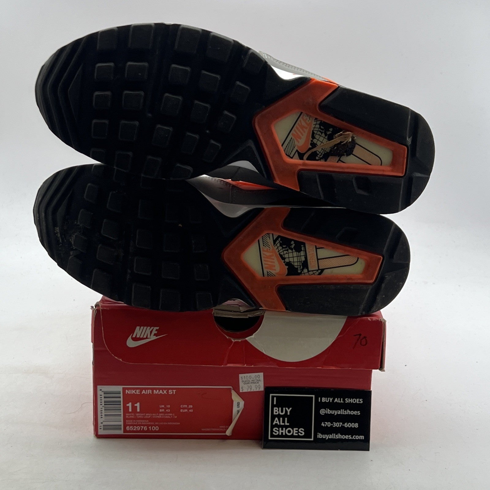Size 11 - Nike Air Max ST White Grey Mango (652976-100)