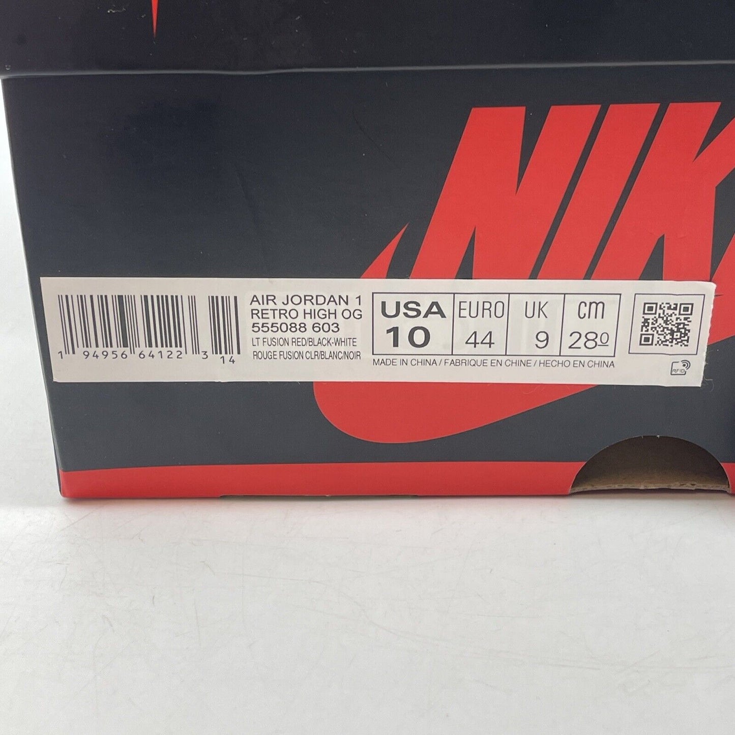 Size 10 - Jordan 1 Retro High OG Light Fusion Red White Yellow (555088-603)
