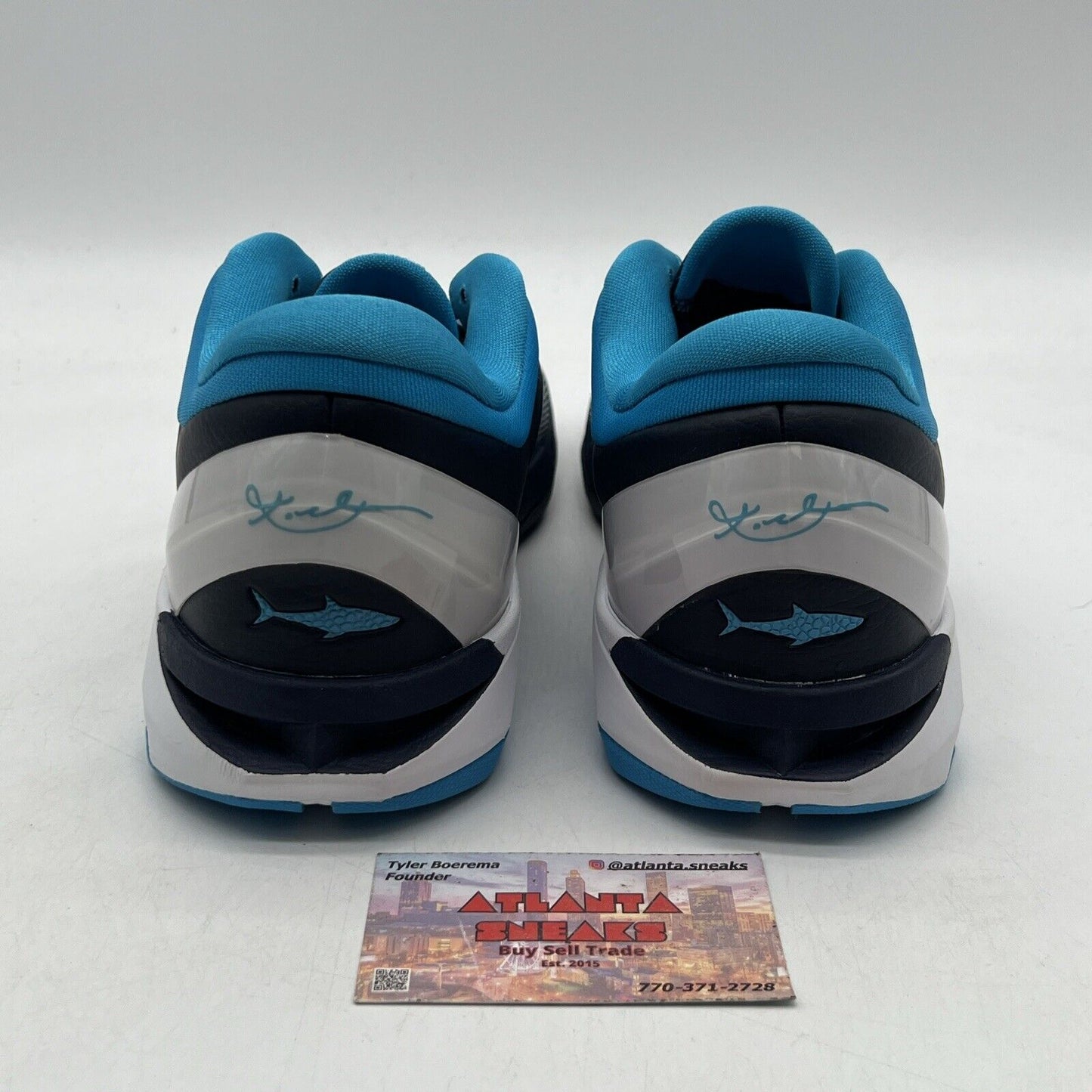Size 11 - Nike Zoom Kobe 7 System Shark White Blue (488371-401)