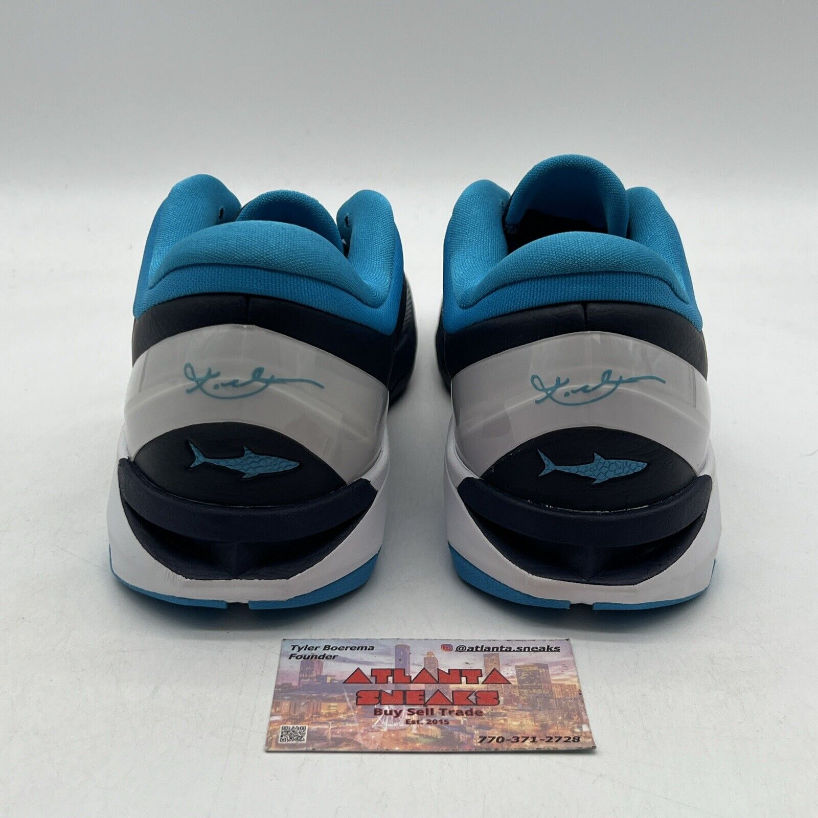 Size 11 - Nike Zoom Kobe 7 System Shark White Blue (488371-401)