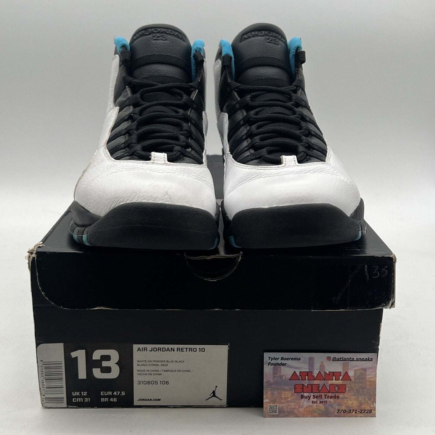 Size 13 - Air Jordan 10 Retro 2014 Powder Blue (310805-106)