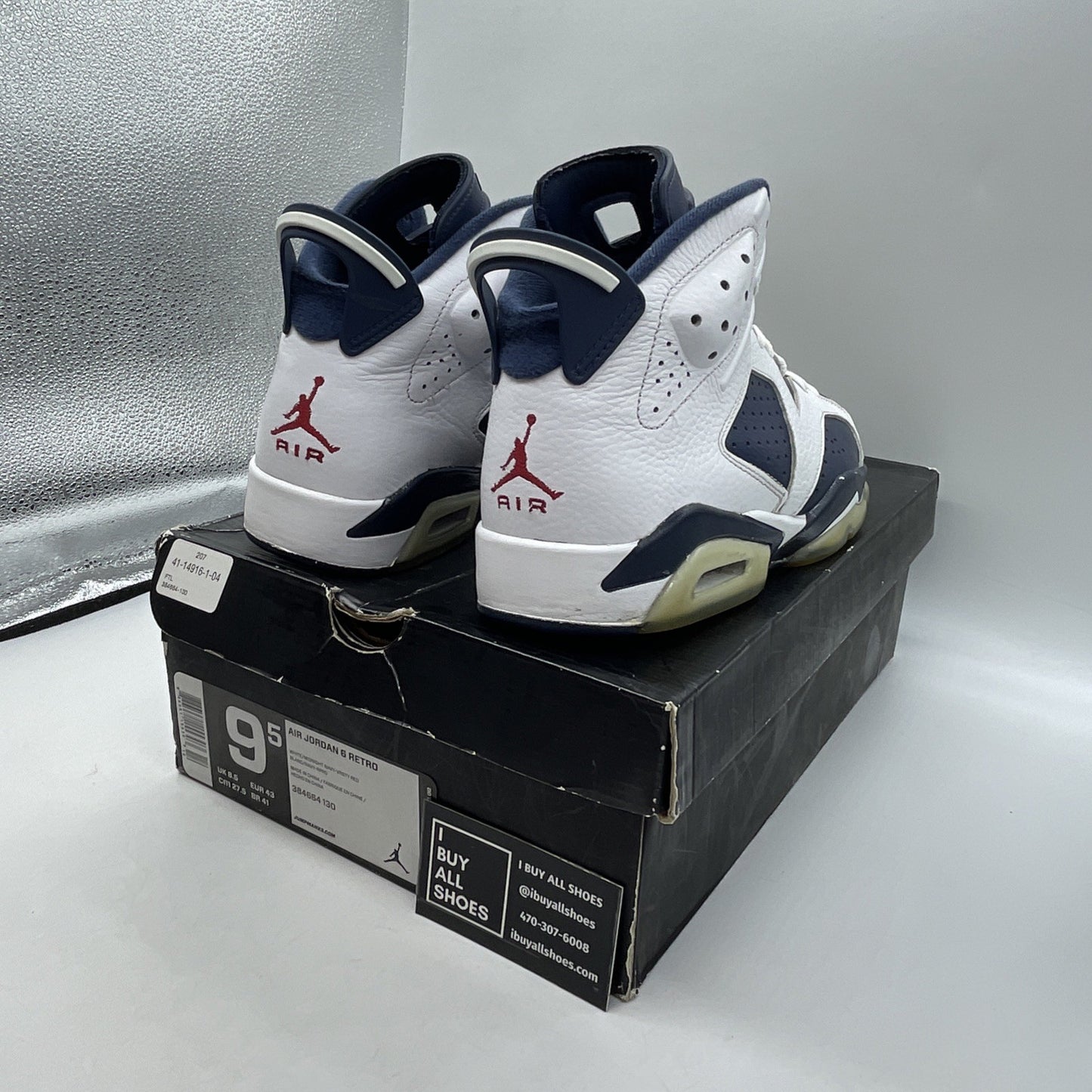 Size 9.5 - Air Jordan 6 Retro 2012 Olympic (384664-130)