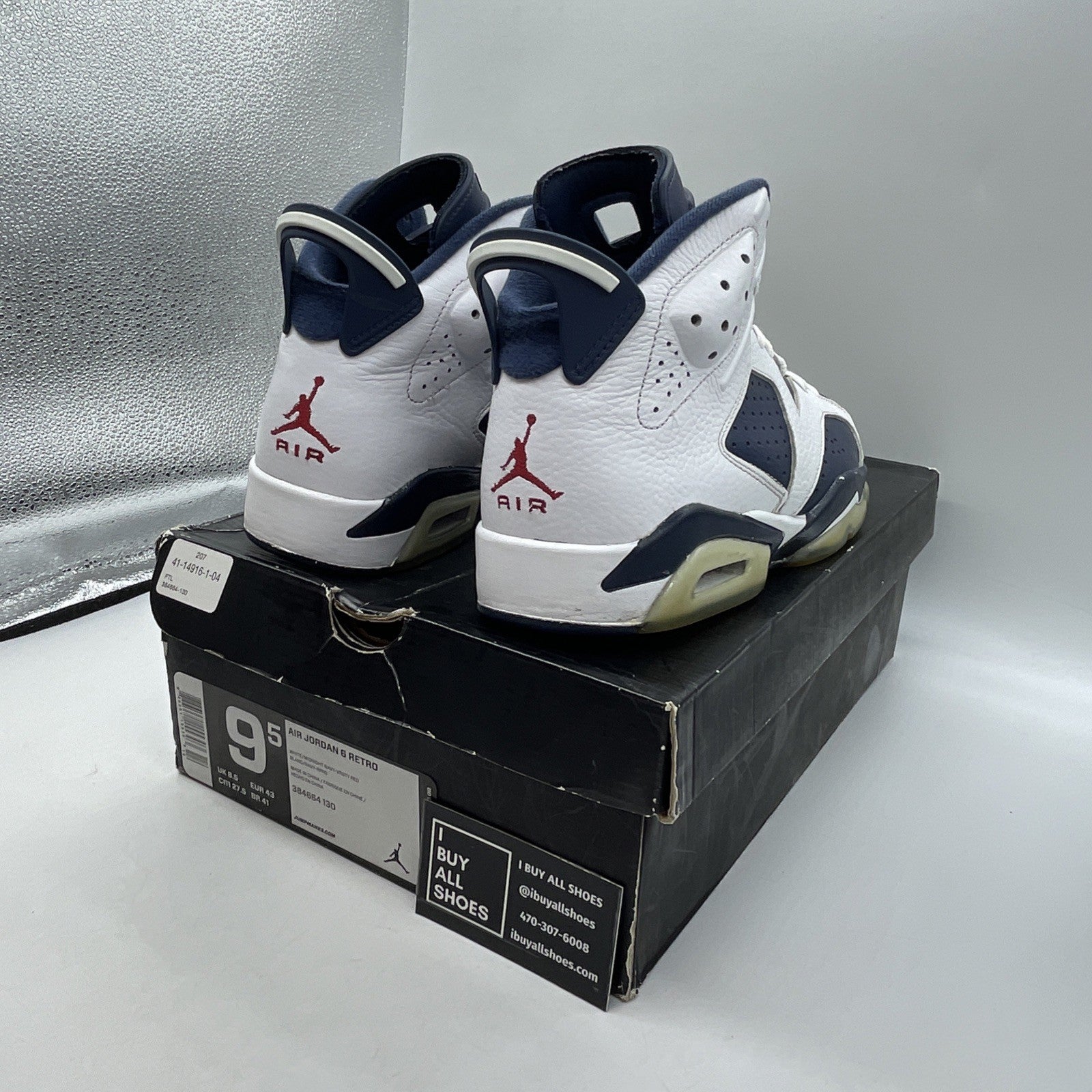 Size 9.5 - Air Jordan 6 Retro 2012 Olympic (384664-130)
