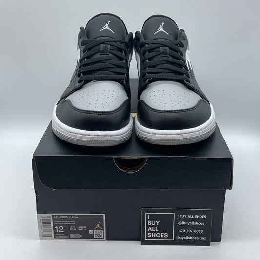 Size 12 - Jordan 1 Low Shadow Toe Grey Black White Leather (553558-052)