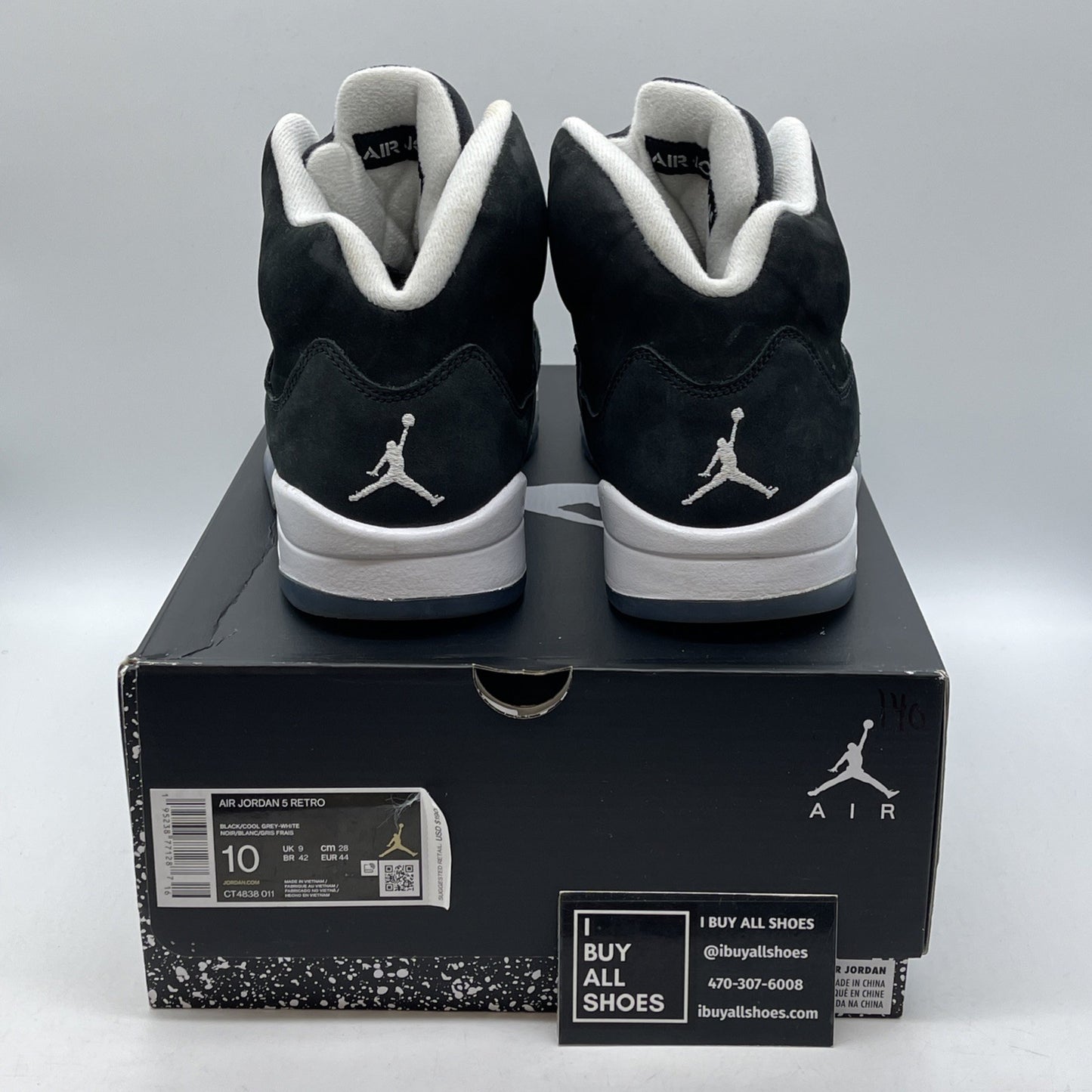 Size 10 - Jordan 5 Retro Mid Oreo Black White Suede (CT4838-011)