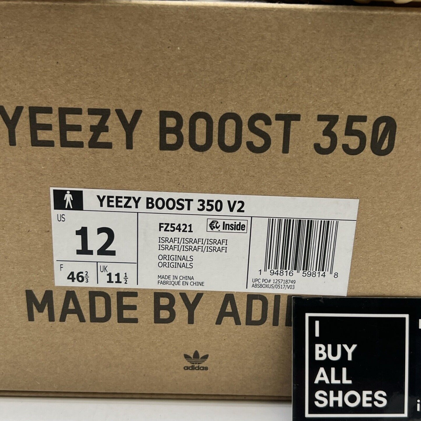 Size 12 - Adidas Yeezy Boost 350 V2 Low Israfil (FZ5421)