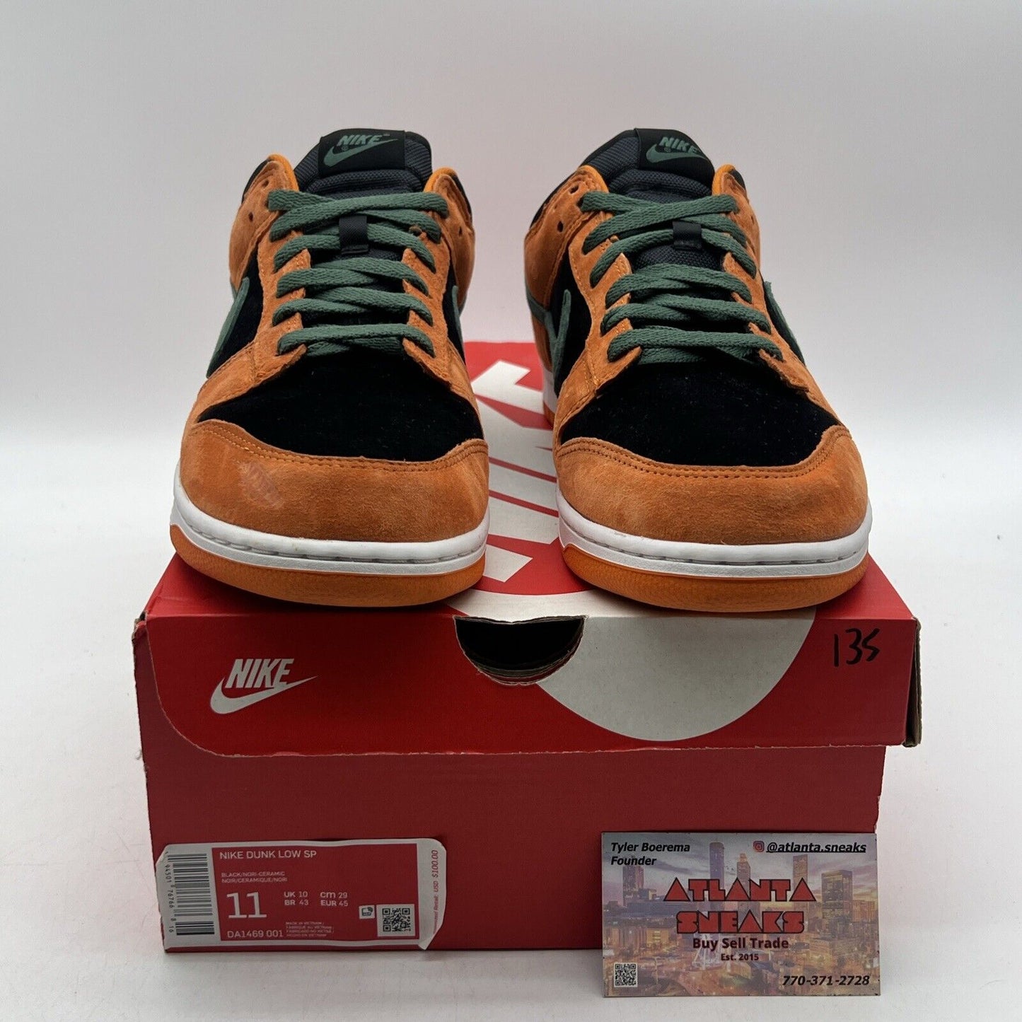 Size 11 - Nike Dunk SP Retro 2020 Low Ceramic Orange Green Suede (DA1469-001)