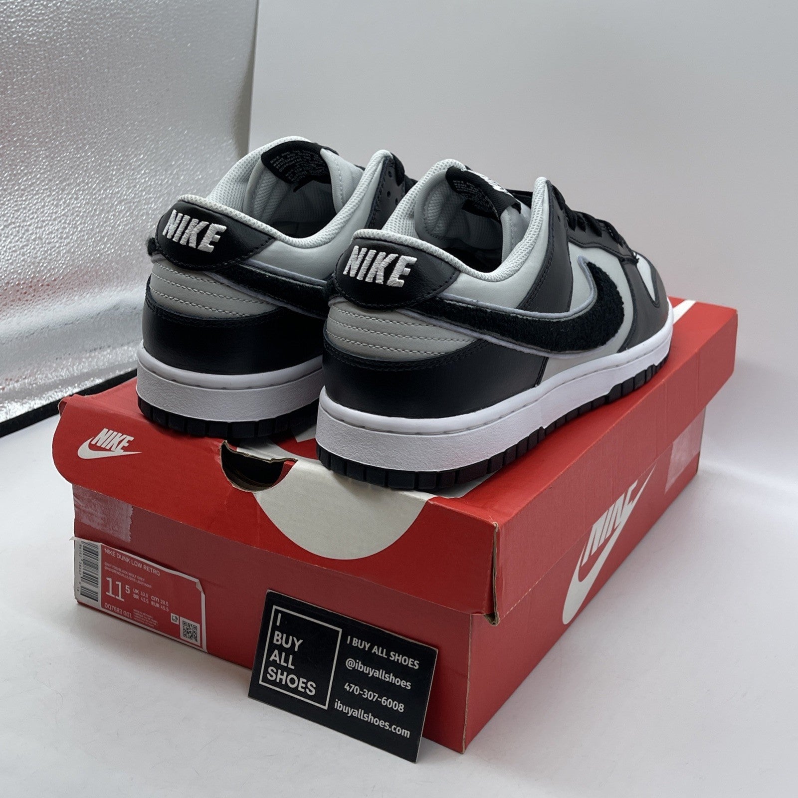 Size 11.5 - Nike Dunk Low Chenille Swoosh - Grand Purple Black (DQ7683-001)