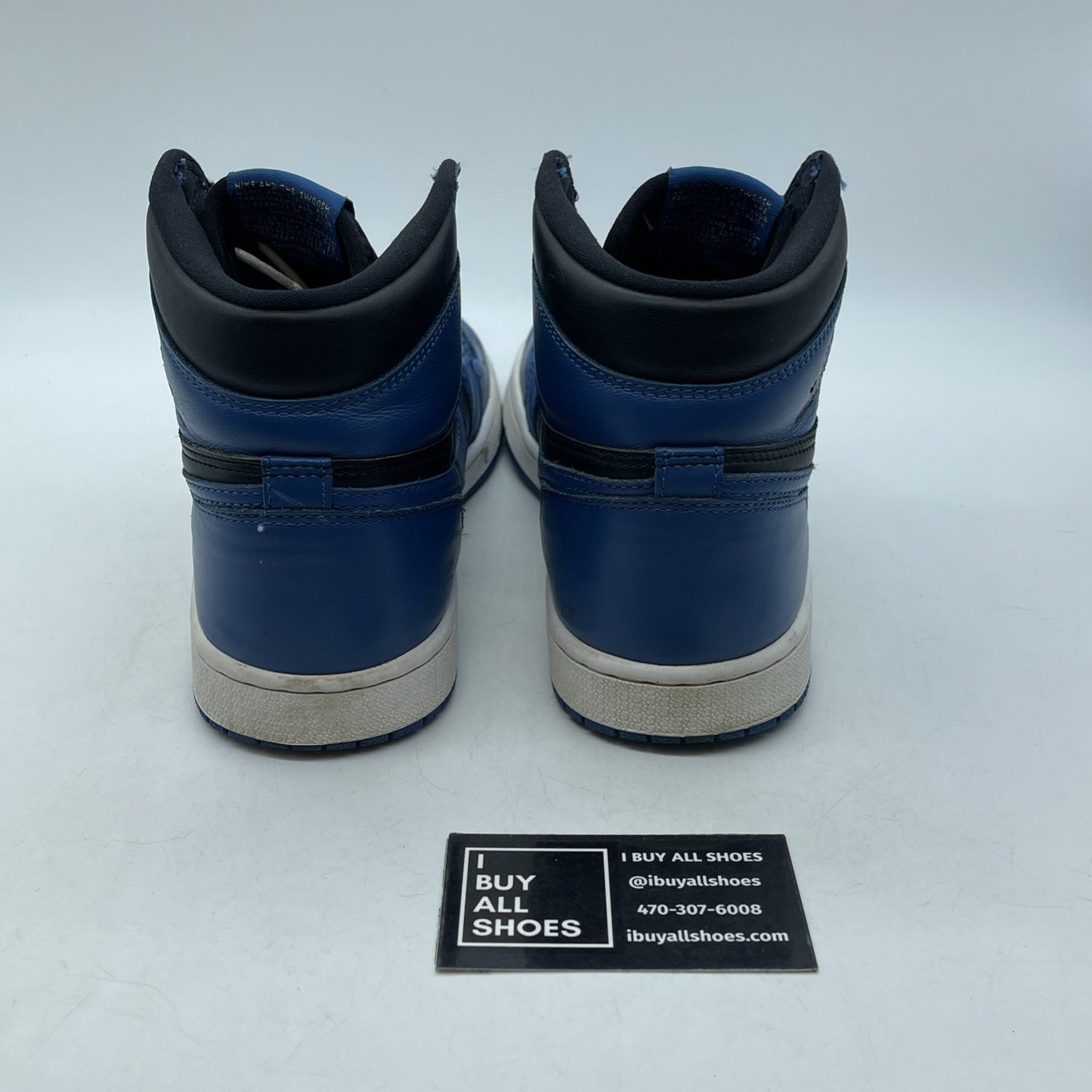 Size 8 - Jordan 1 Retro OG High Dark Marina Blue Black Leather (555088-404)