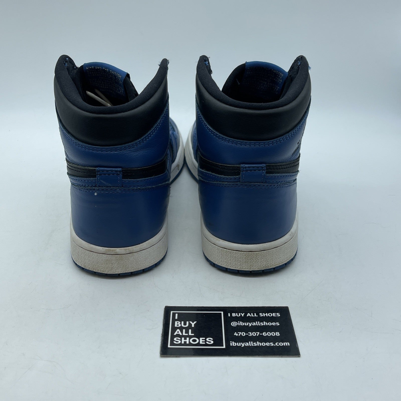 Size 8 - Jordan 1 Retro OG High Dark Marina Blue Black Leather (555088-404)