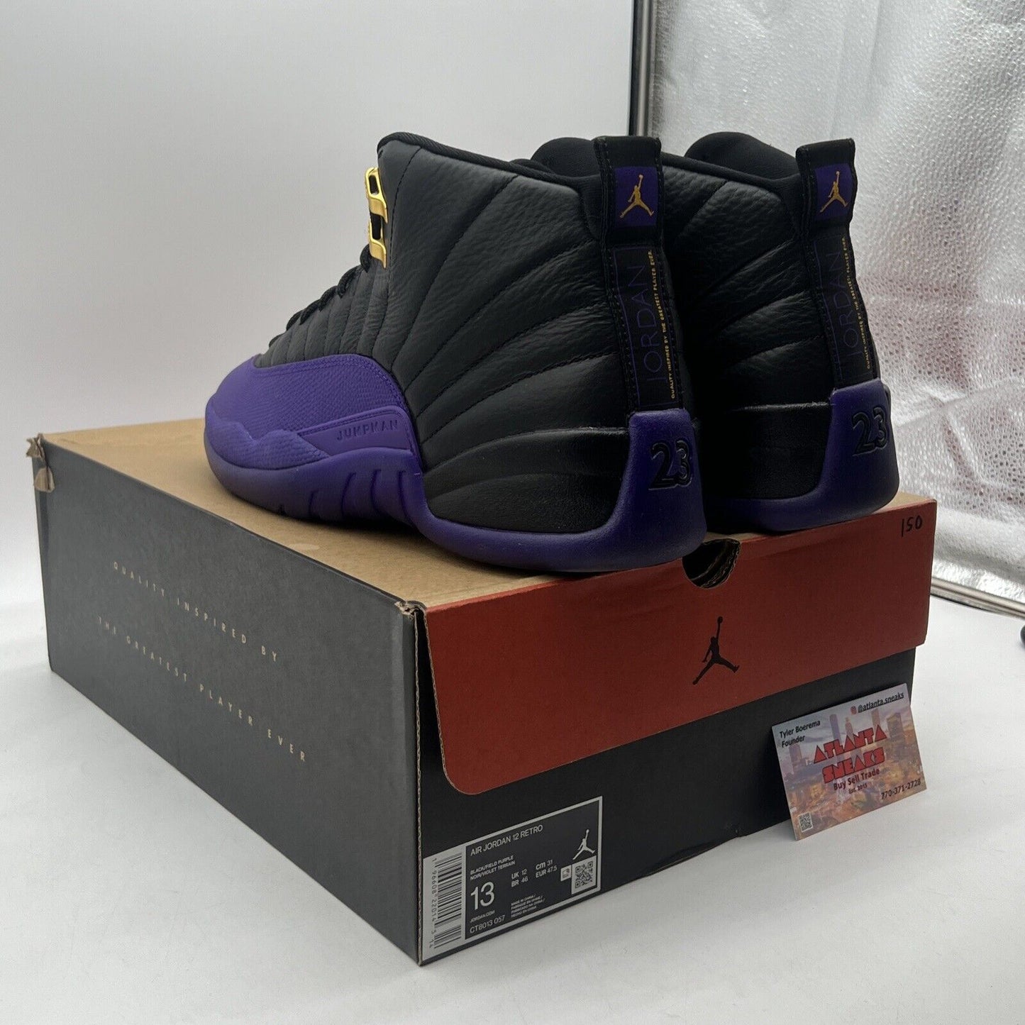 Size 13 - Jordan 12 Retro Mid Field Purple Black Leather (CT8013-057)