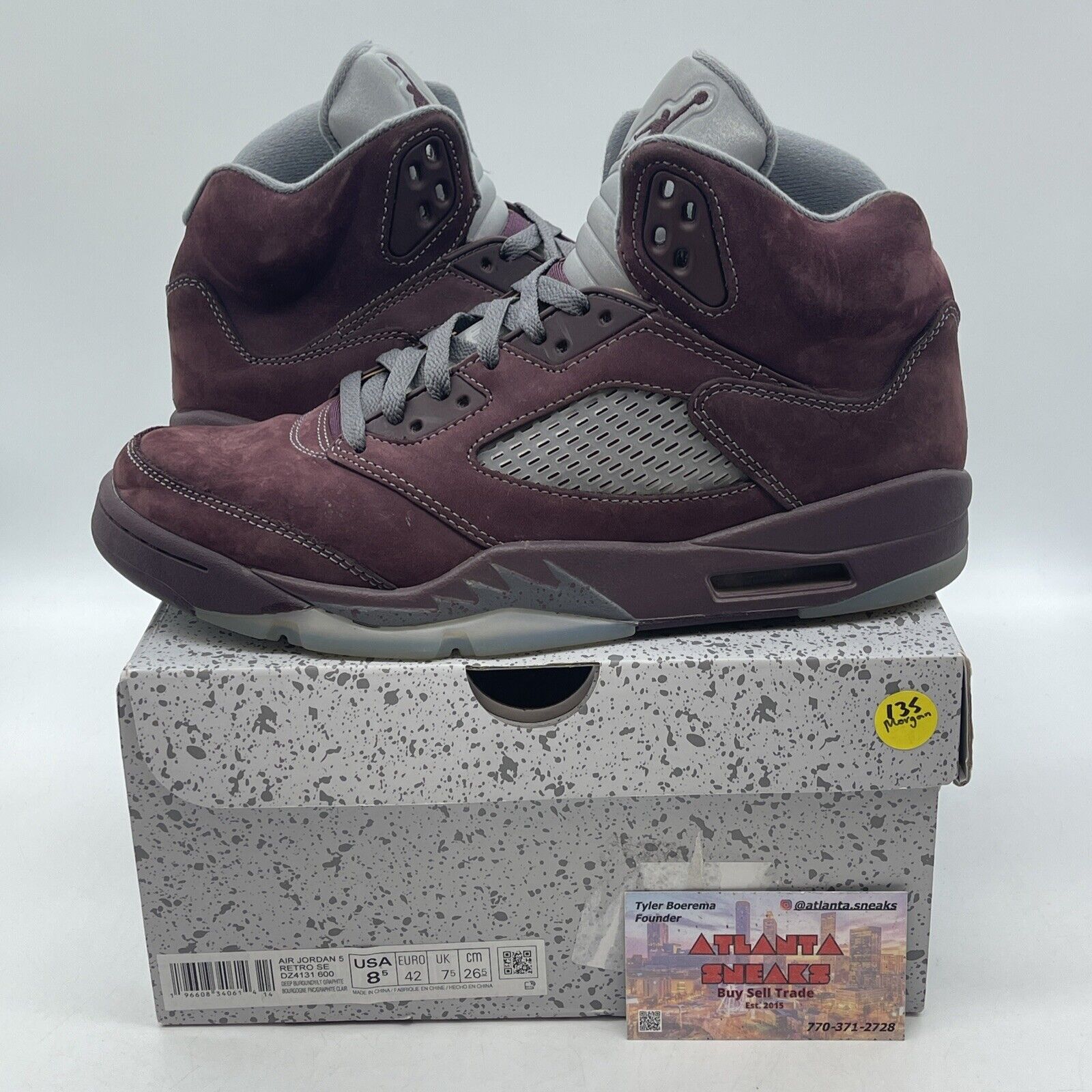 Size 8.5 - Air Jordan 5 Retro SE 2023 Burgundy Silver Suede (DZ4131-600)