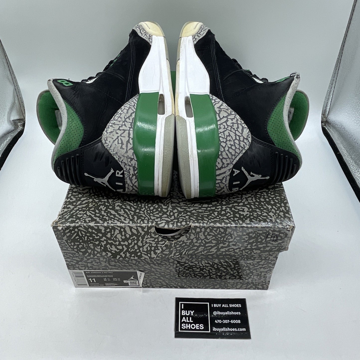 Size 11 - Jordan 3 Retro Mid Pine Green Grey Black Suede (CT8532-030)