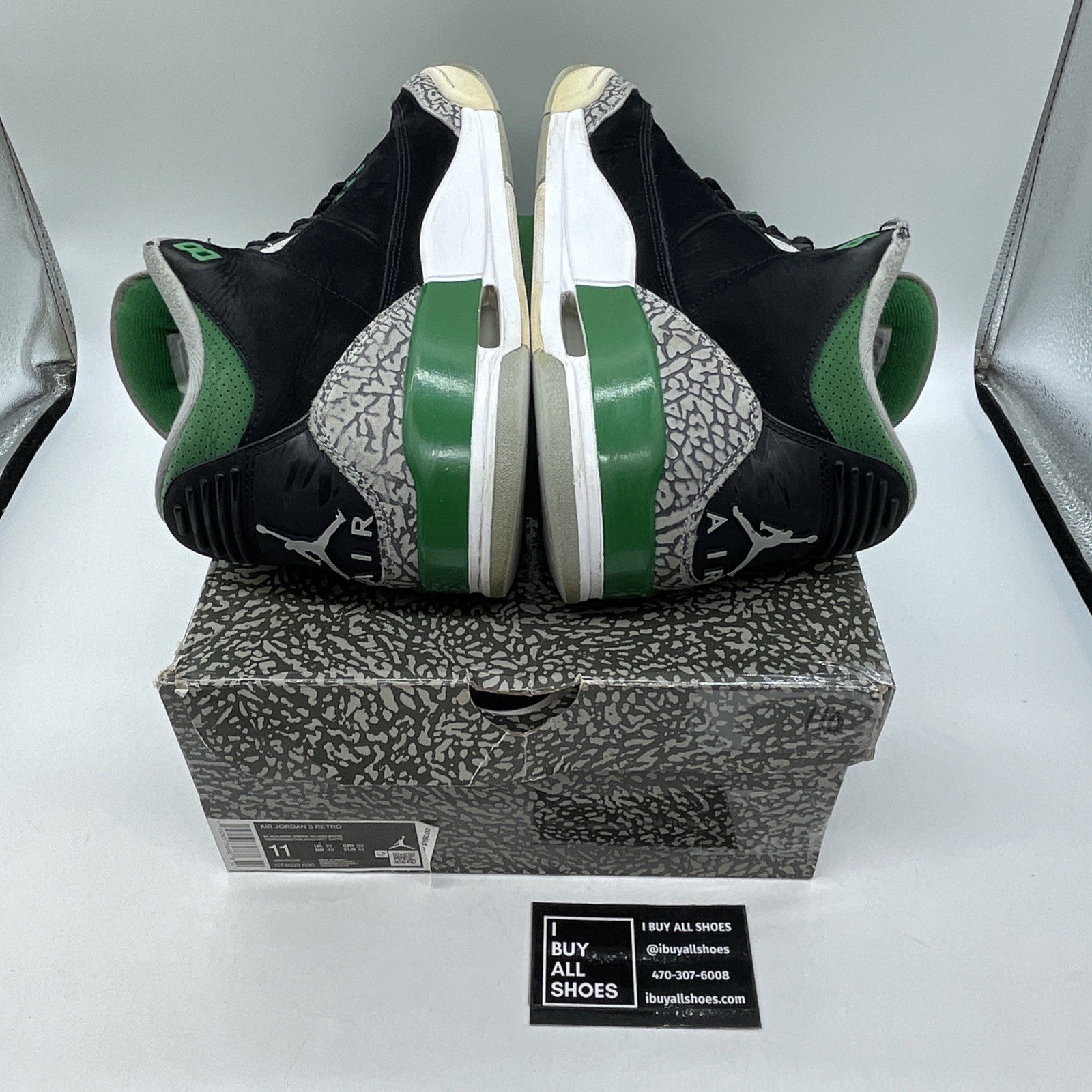 Size 11 - Jordan 3 Retro Mid Pine Green Grey Black Suede (CT8532-030)