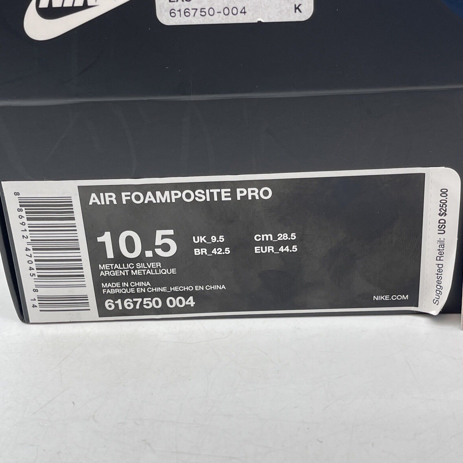 Size 10.5 - Nike Air Foamposite Pro ‘Silver Surfer’ Silver Black (616750-004)
