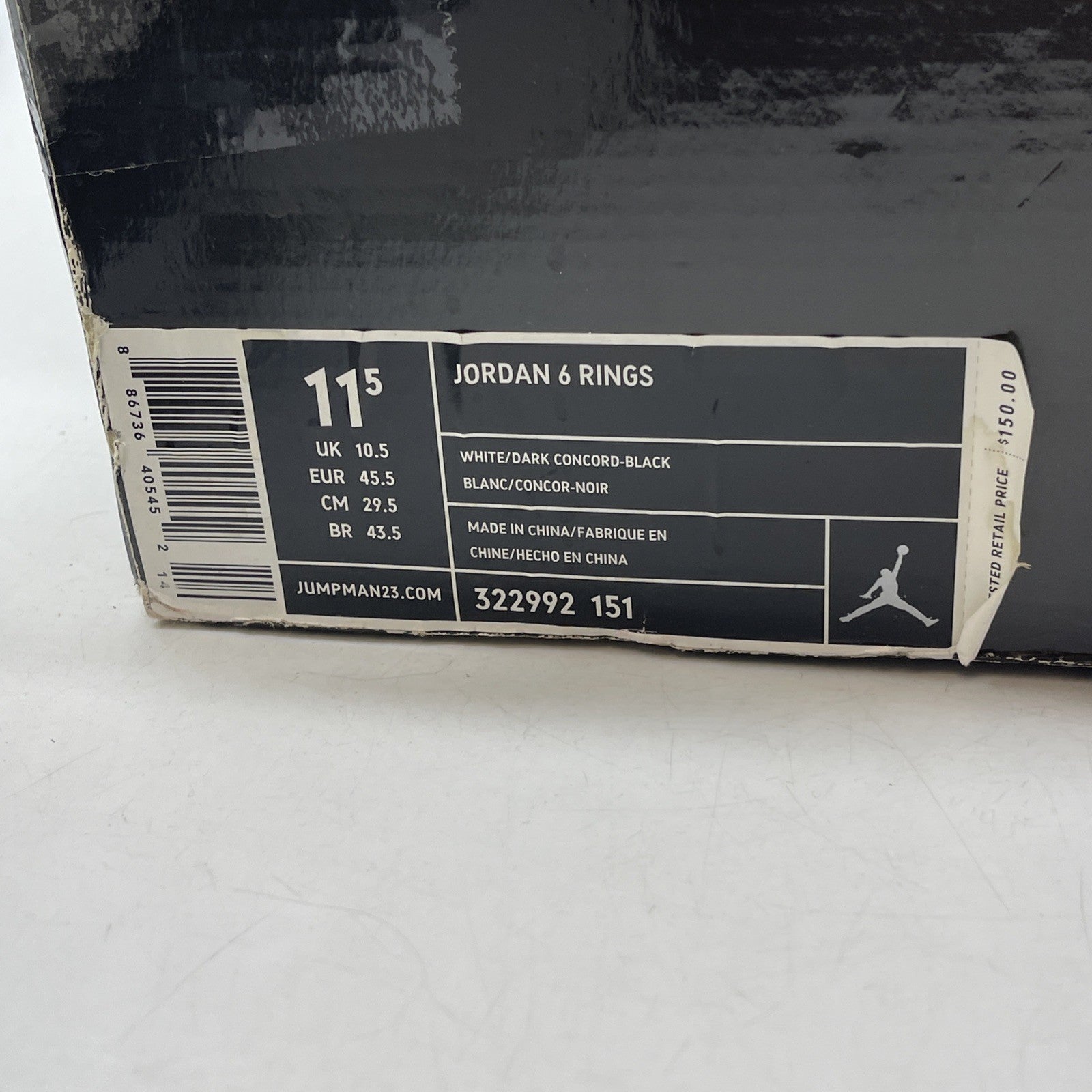 Size 11.5 - Air Jordan 6 Rings Concord (322992-151)