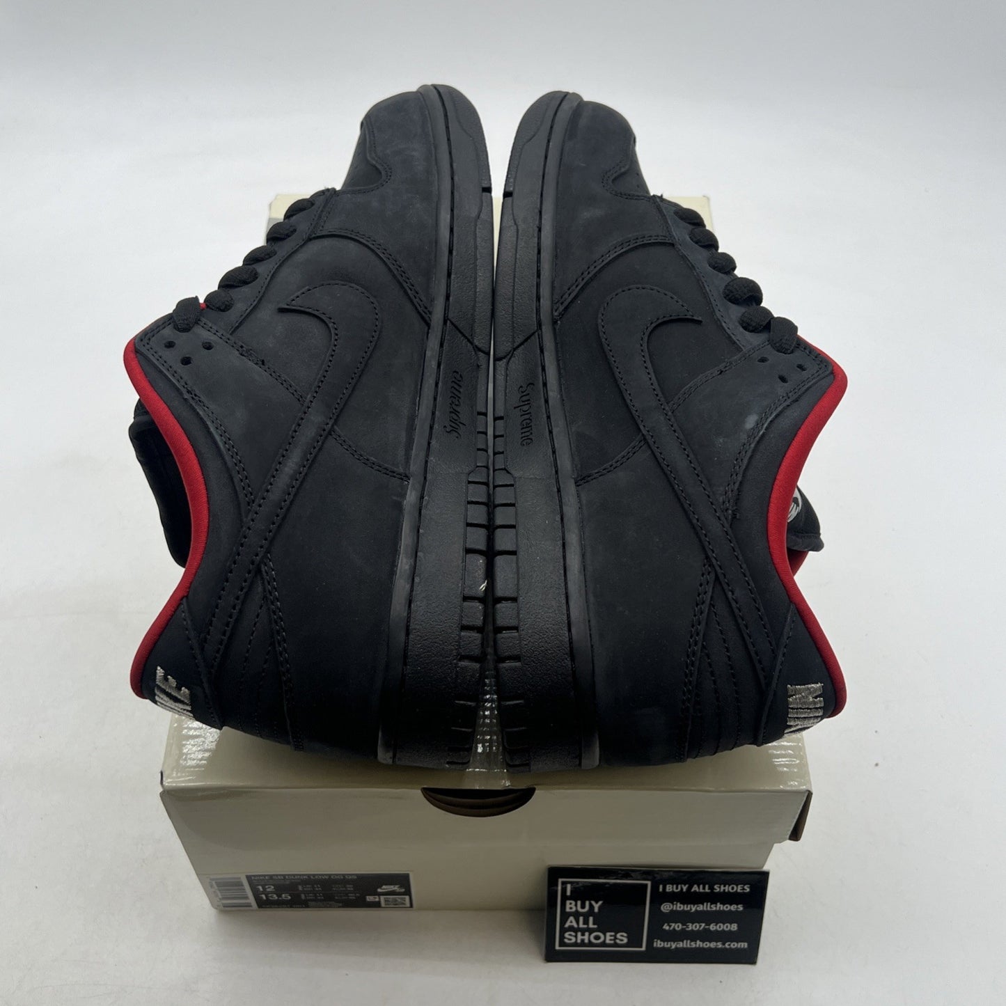 Size 12 - Nike Supreme x Dunk SB Low Black (HQ8487-001)