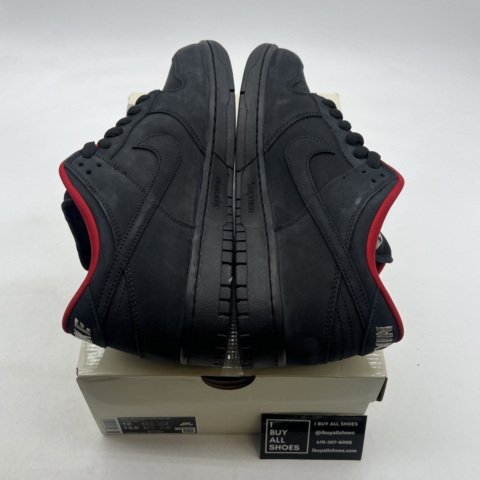 Size 12 - Nike Supreme x Dunk SB Low Black (HQ8487-001)
