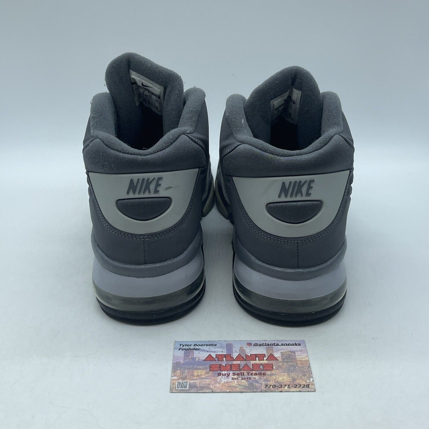 Size 10 - Nike Air Force Max 2013 Wolf Grey Suede Leather Black (555105-001)