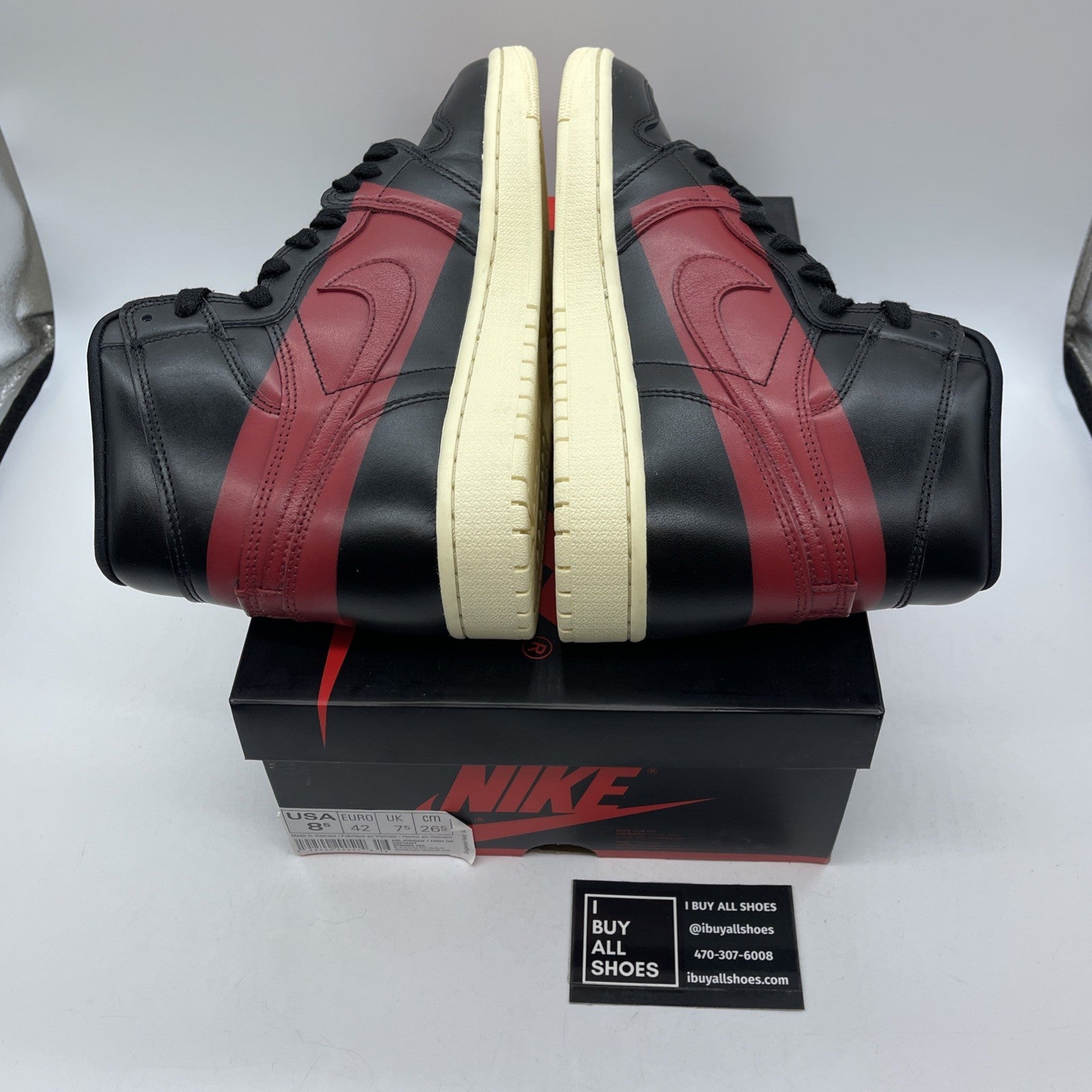 Size 8.5 - Air Jordan 1 Retro OG High Couture Red Black Leather (BQ6682-006)