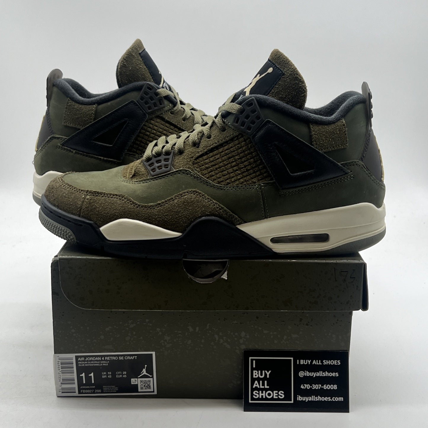 Size 11 - Air Jordan 4 SE Retro Low Craft - Olive (FB9927-200)