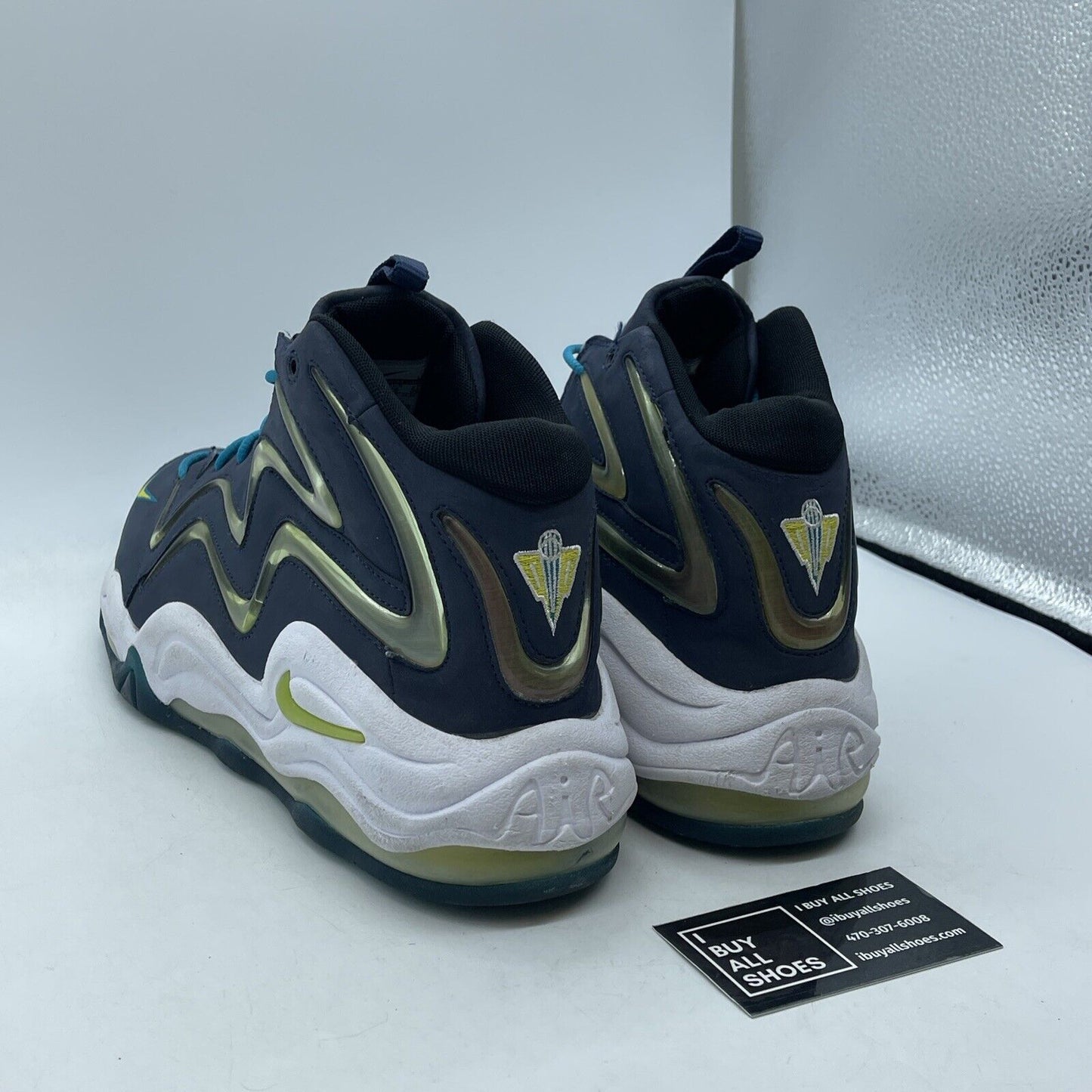 Size 12 - Nike Air Pippen Midnight Navy Blue Yellow White Suede (325001-400)