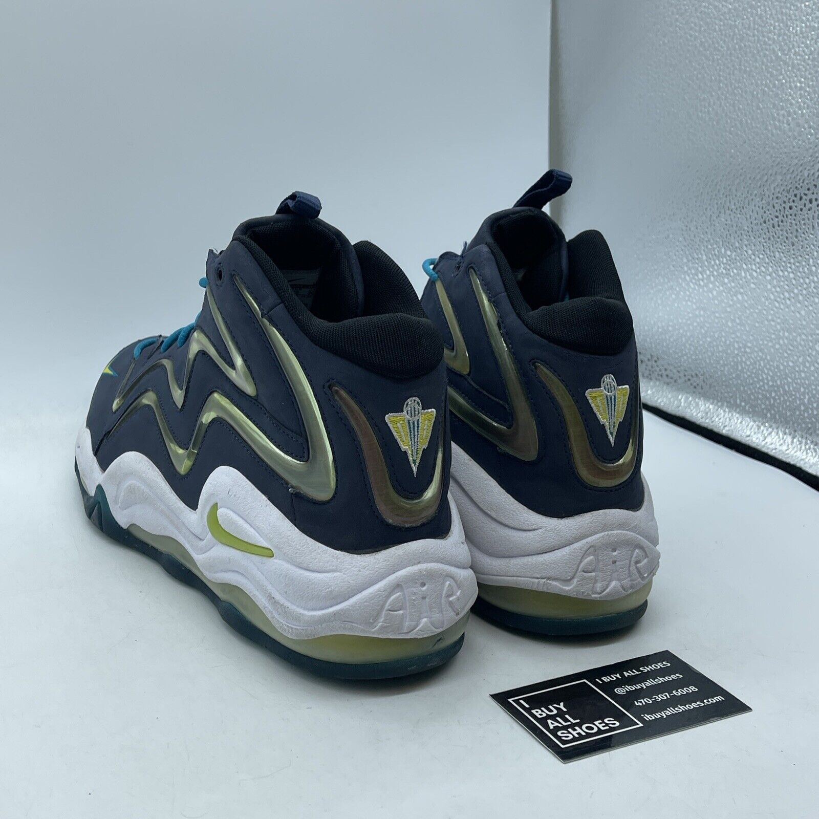 Size 12 - Nike Air Pippen Midnight Navy Blue Yellow White Suede (325001-400)