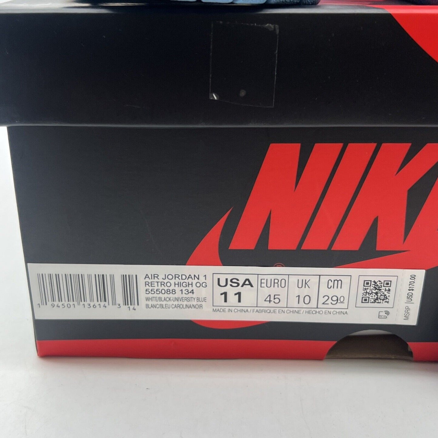 Size 11 - Air Jordan 1 Retro OG High University Blue (555088-134)