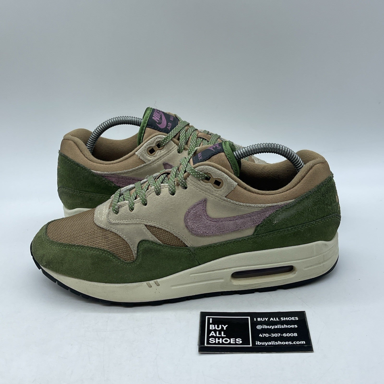 Size 9 - Nike Air Max 1 NH Treeline Green Pink Brown Suede (DR9773-300)