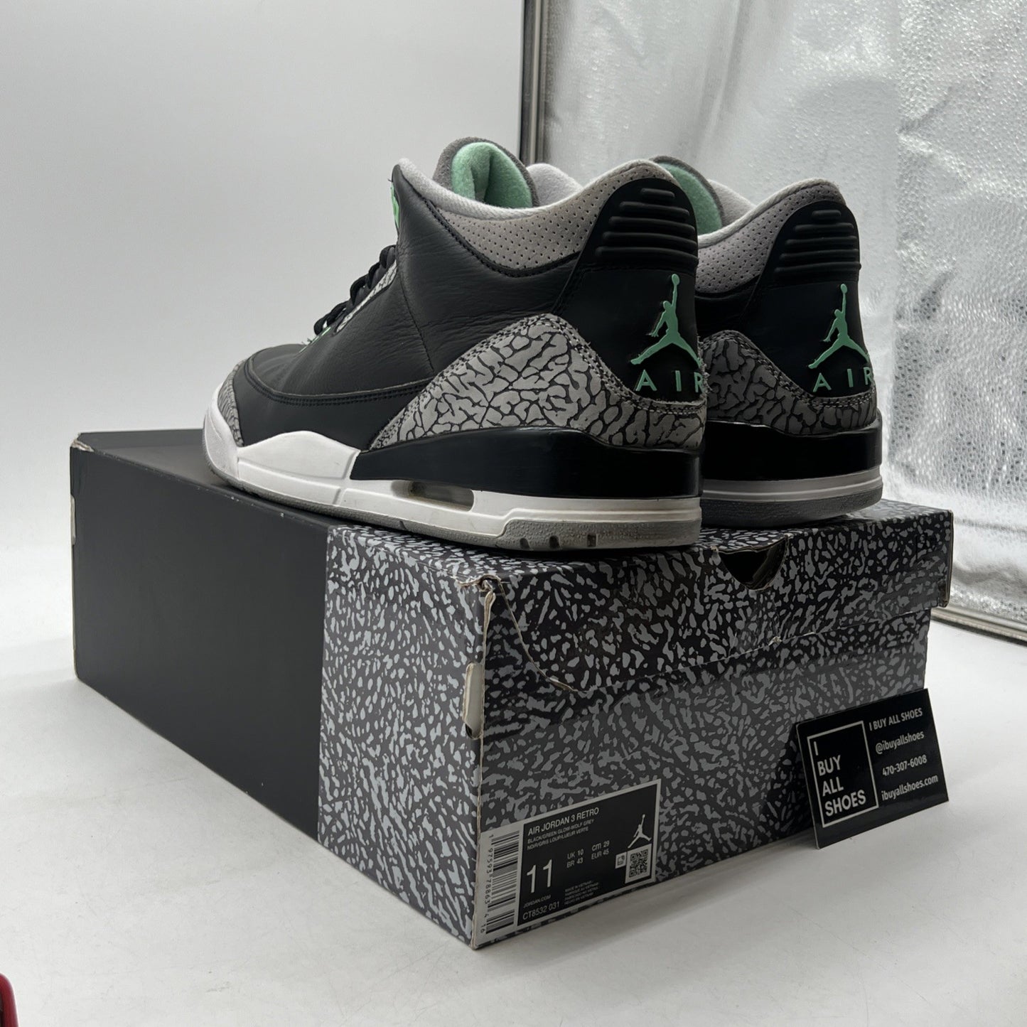 Size 11 - Air Jordan 3 Retro Green Glow (CT8532-031)
