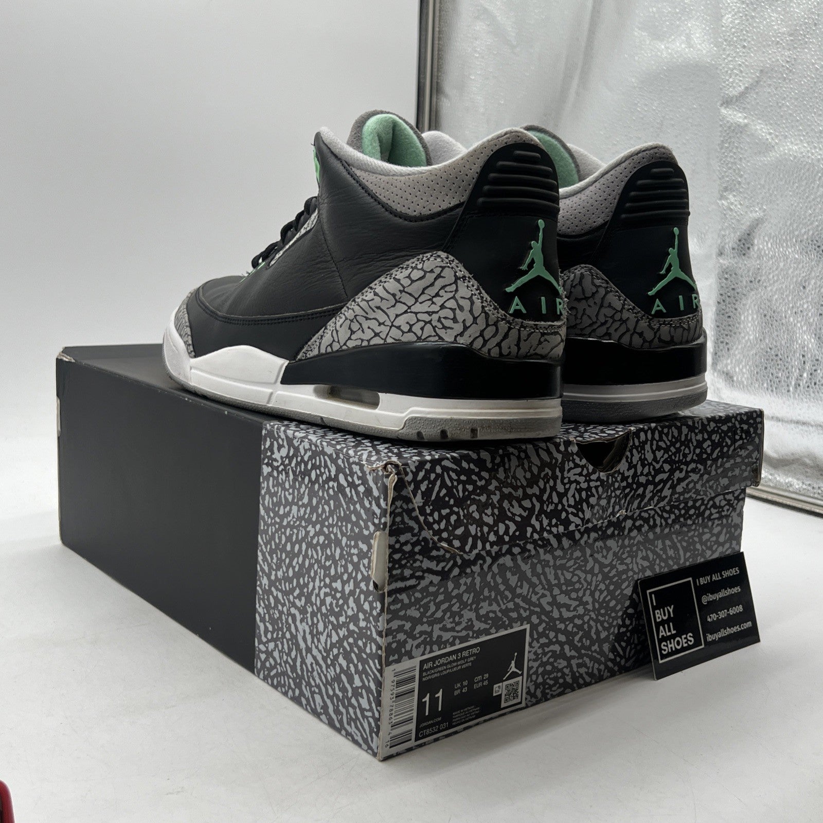 Size 11 - Air Jordan 3 Retro Green Glow (CT8532-031)