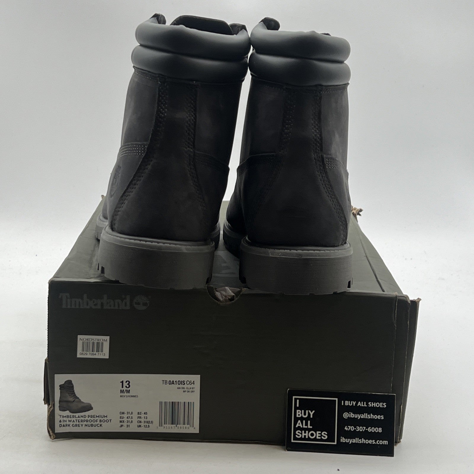 Size 13 - Timberland 6 Inch Premium Dark Gray/Black Mens Boot (TB-0A10IS-C64)