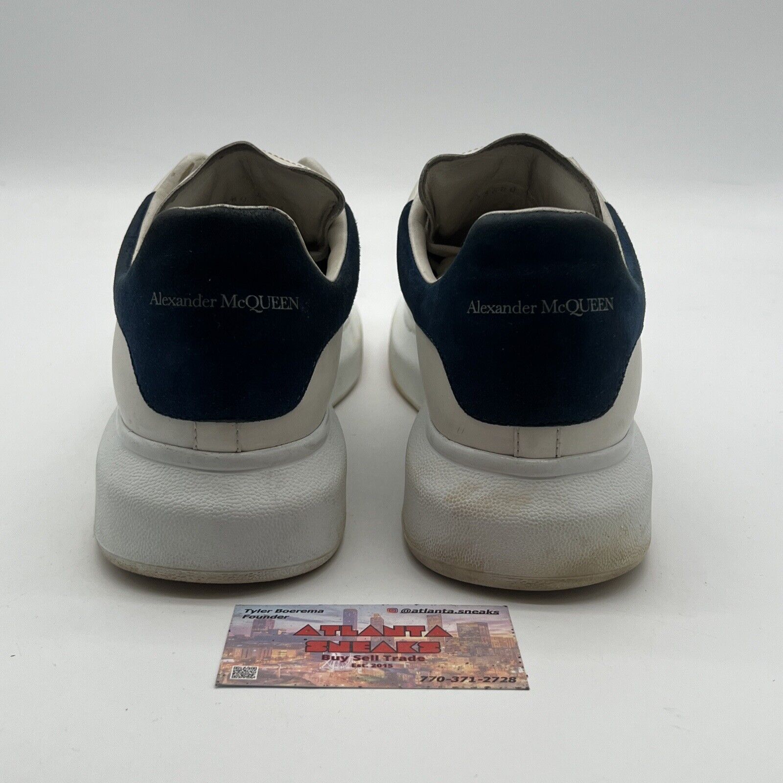 Size 10 - Alexander McQueen Oversized Sneakers White/ Paris Blue