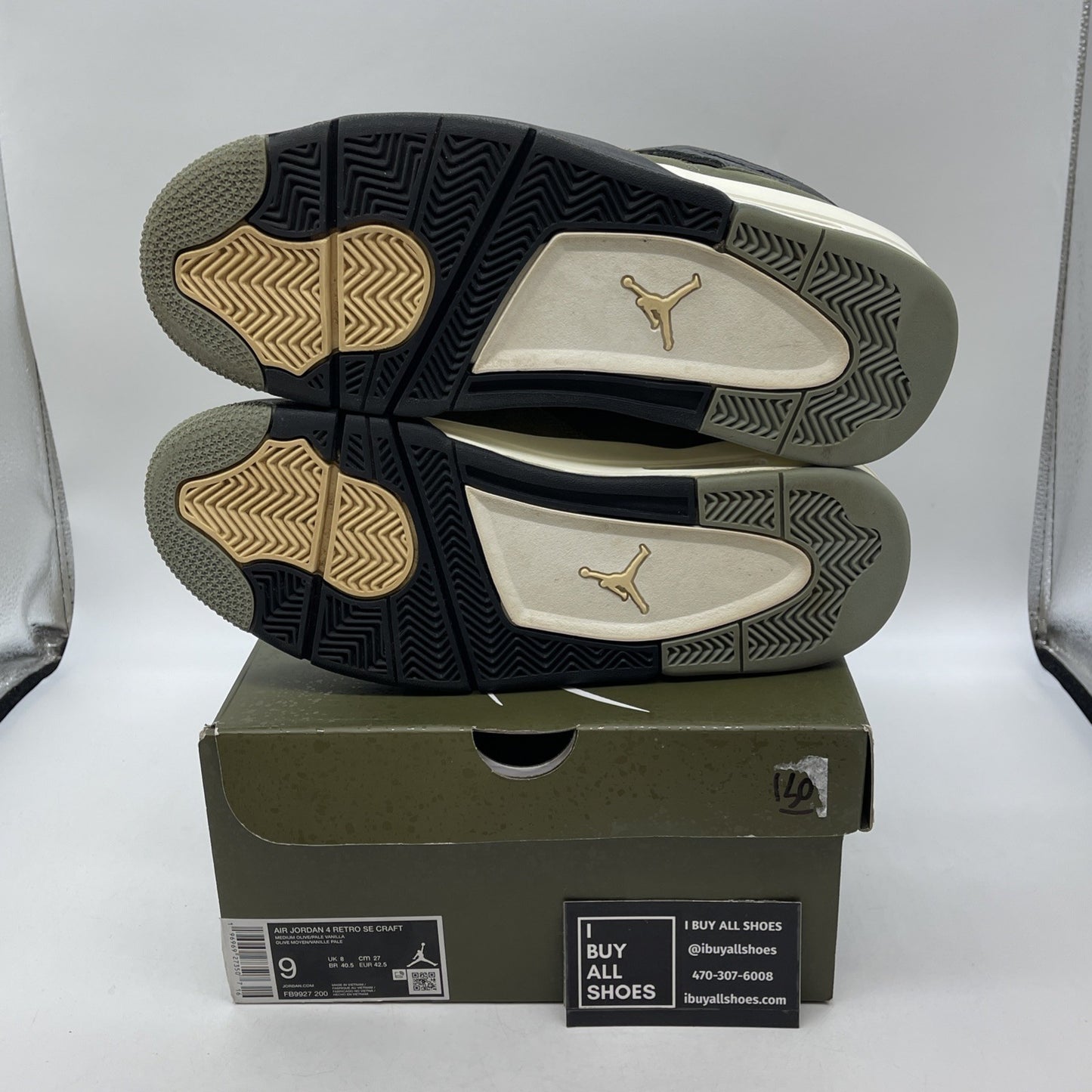 Size 9 - Jordan 4 SE Retro Low Craft - Olive Green Black Suede (FB9927-200)