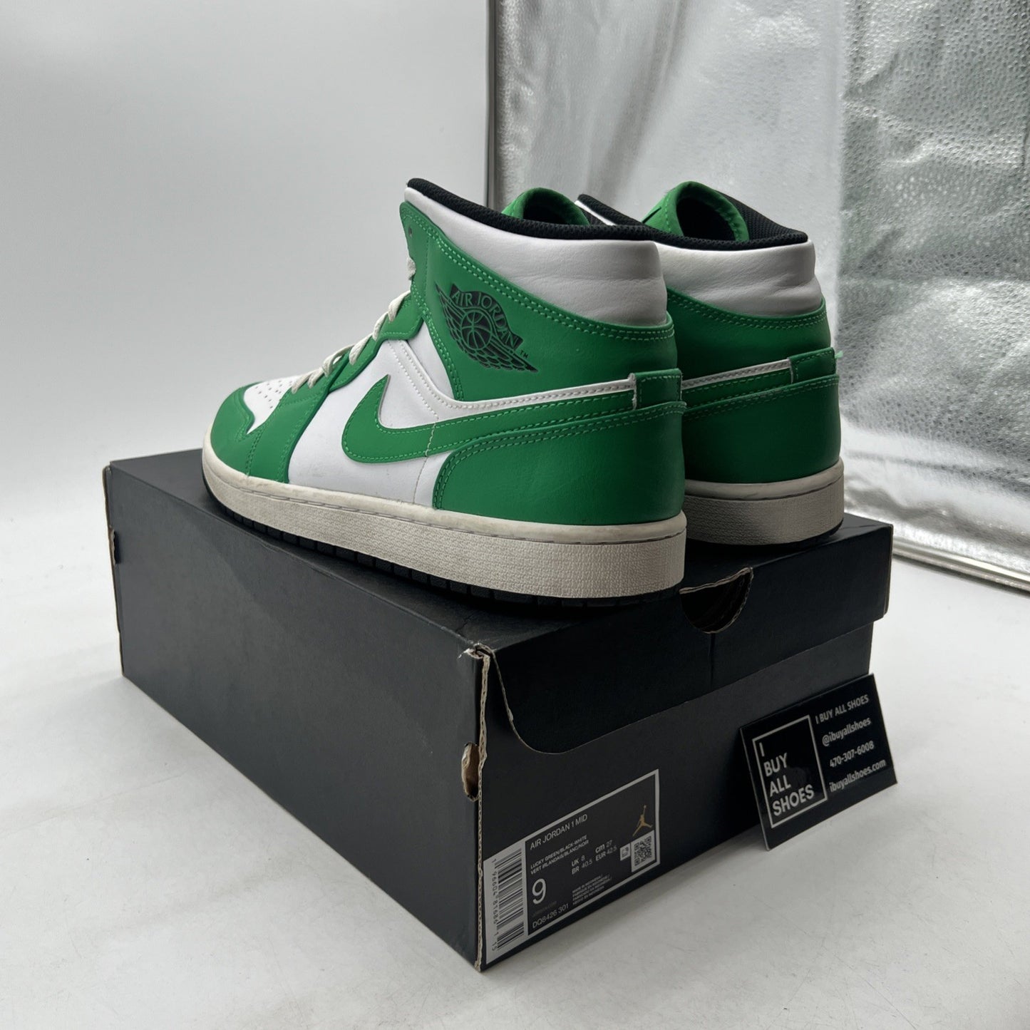 Size 9 - Air Jordan 1 Mid Lucky Green (DQ8526-301)