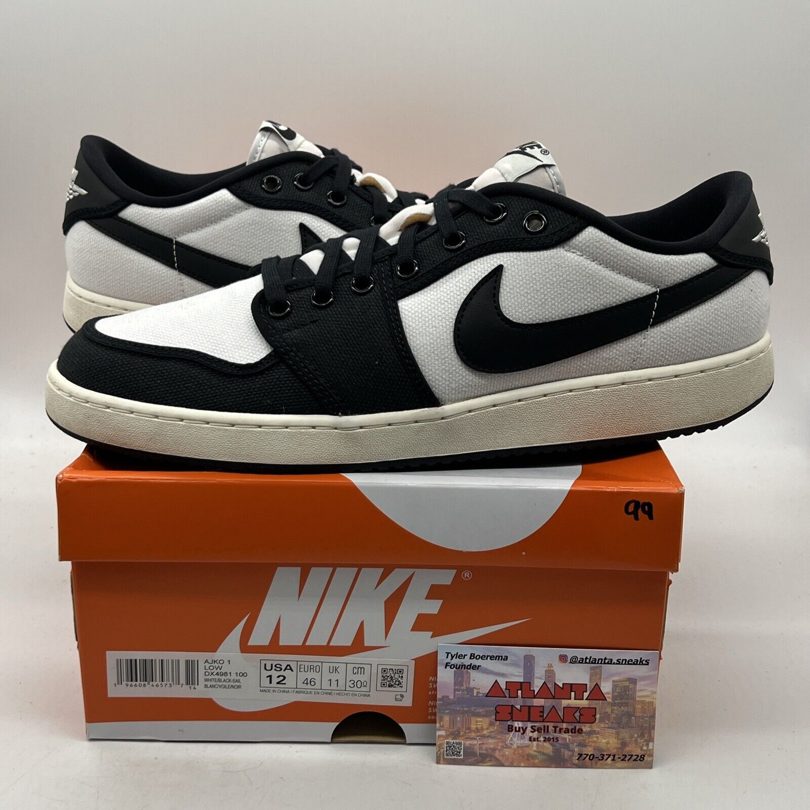 Size 12 - Air Jordan 1 KO Low Black White Black (DX4981-100)