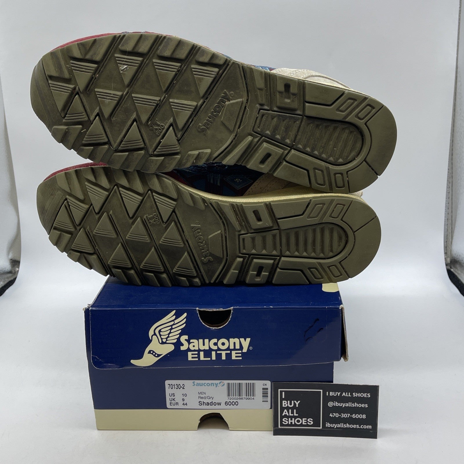 Size 10 - SAUCONY Shadow 6000 x BODEGA Tribal Red/Grey (70130-2)