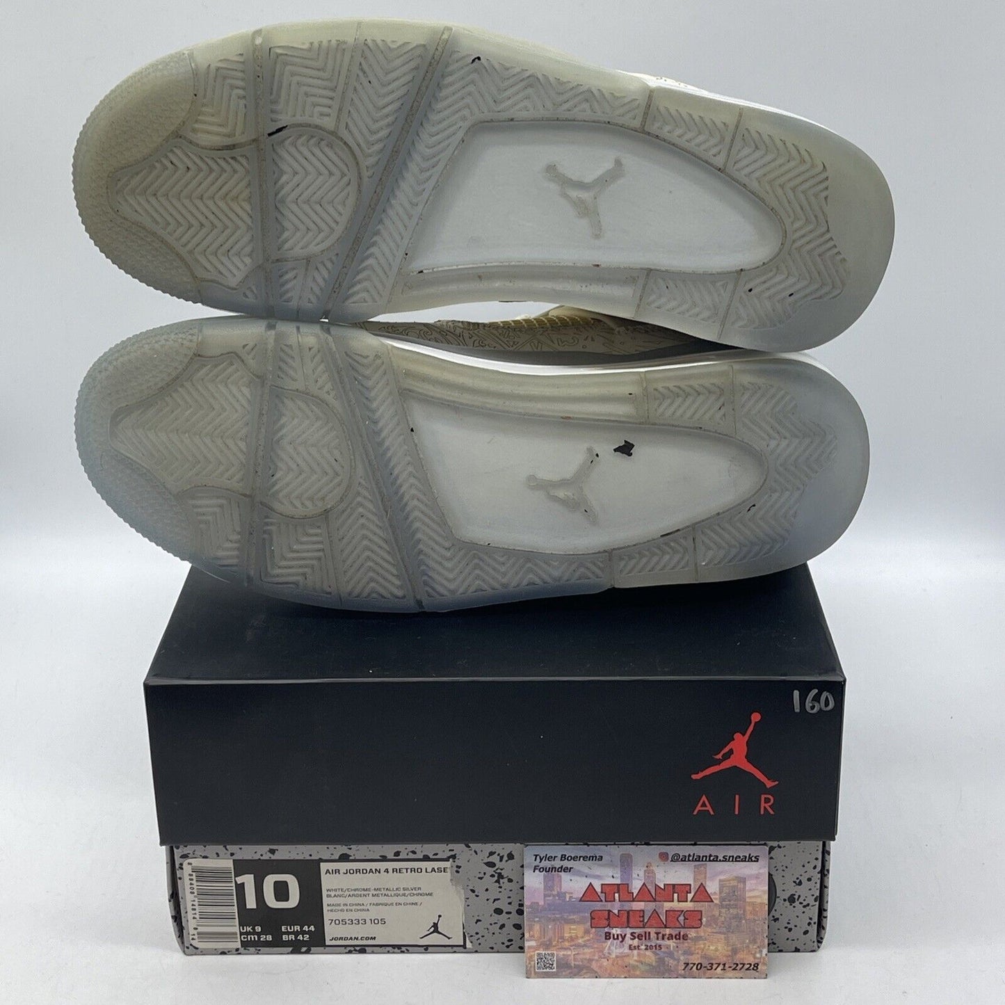 Size 10 - Air Jordan 4 Retro 30th Anniversary Laser Suede Leather (705333-106)