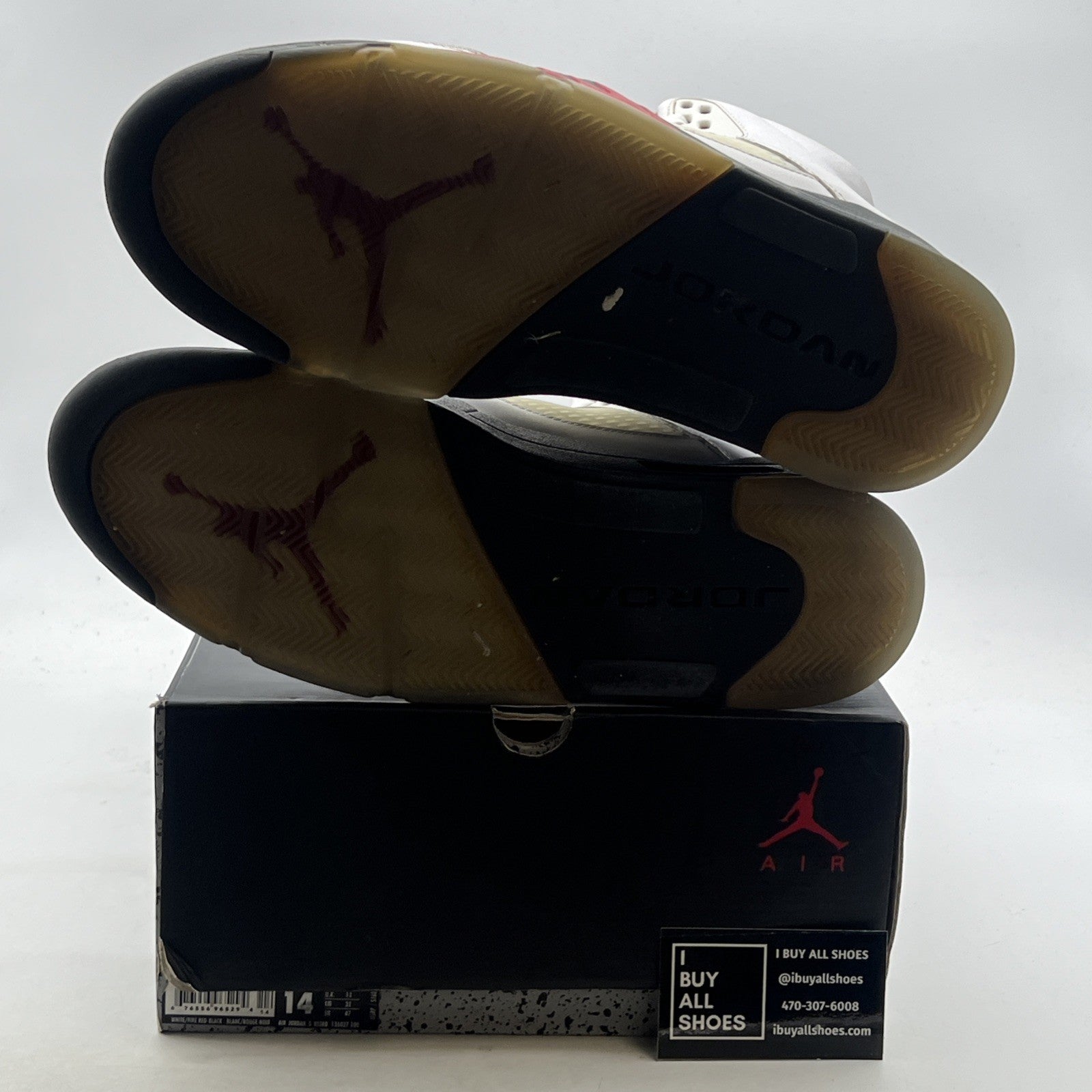 Size 14 - Air Jordan 5 Retro 2013 White Fire Red (136027-100)