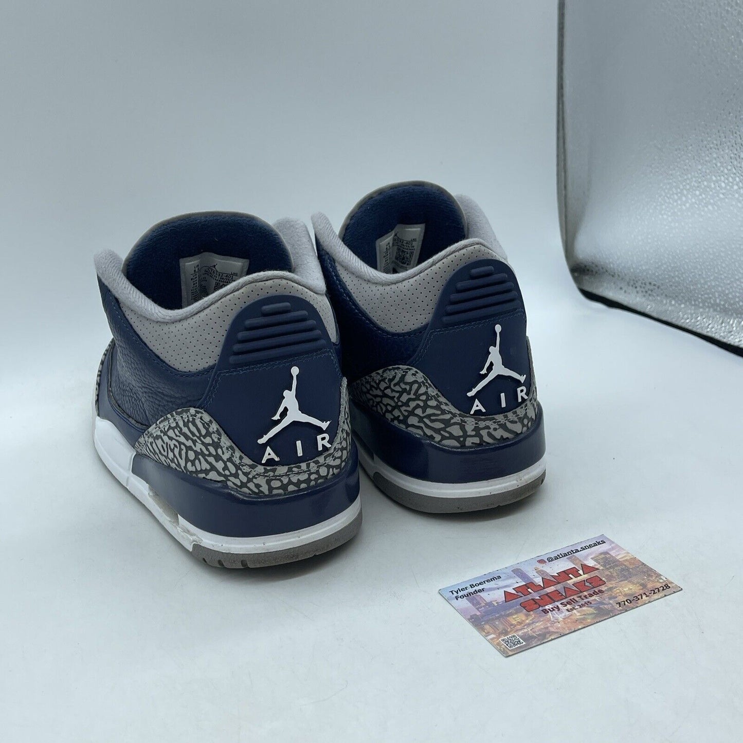 Size 8.5 - Jordan 3 Retro Blue White Leather Grey Suede (CT8532-401)