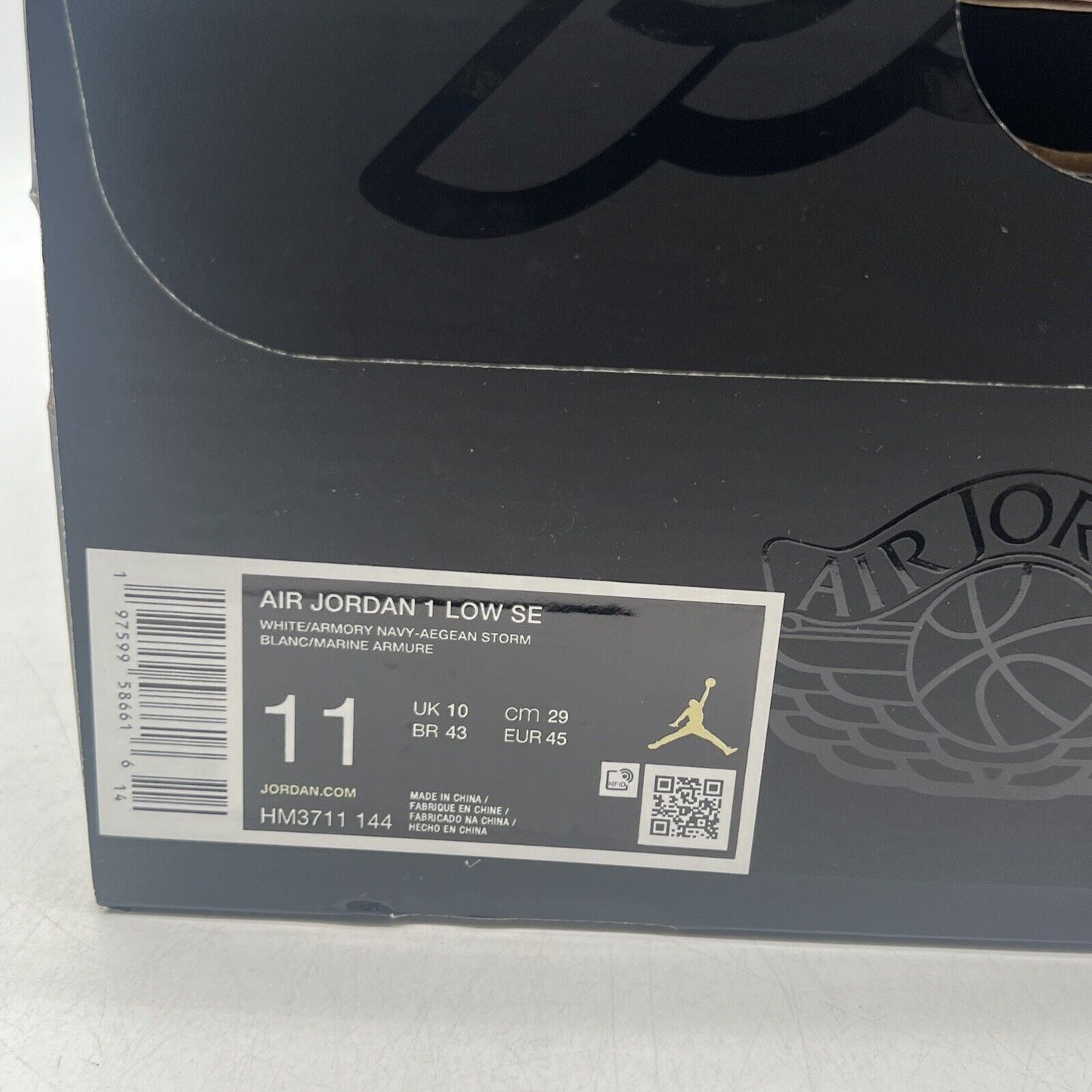 Size 11 - Nike Air Jordan 1 Low SE Shoes White Armory Navy (HM3711-144)