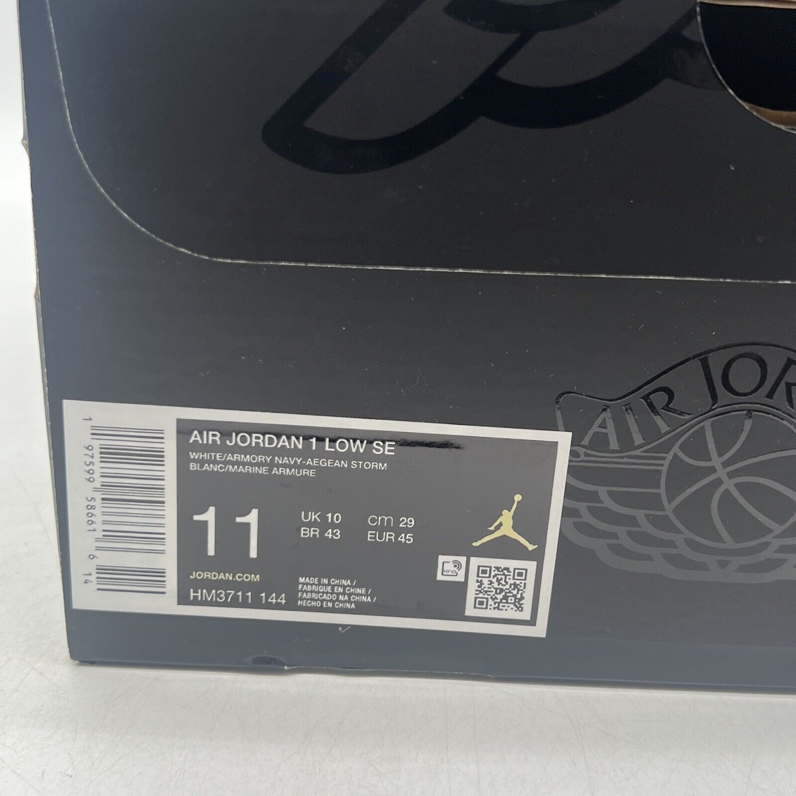Size 11 - Nike Air Jordan 1 Low SE Shoes White Armory Navy (HM3711-144)
