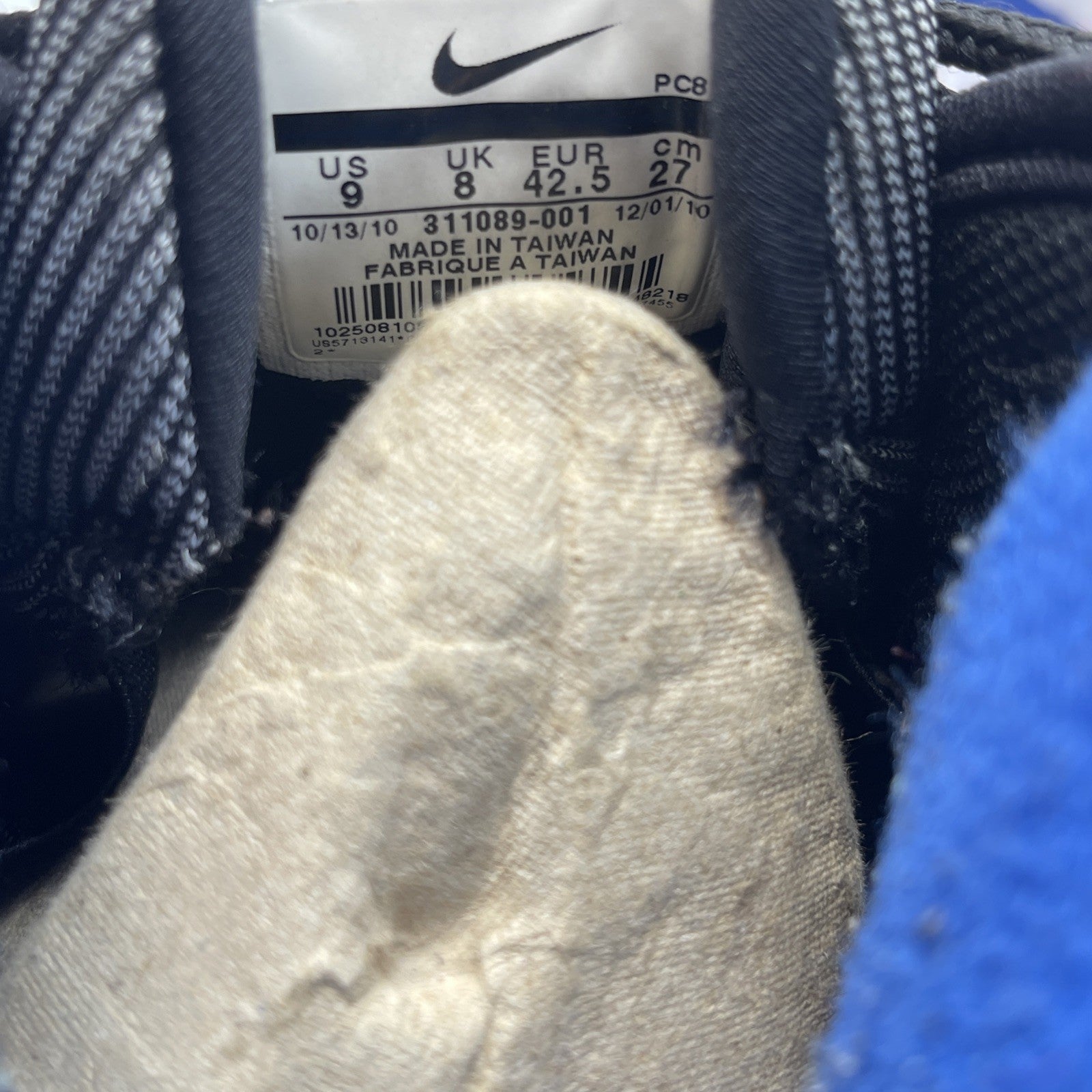 Size 9 - Nike Air Max Penny 1 2011 Orlando Black Blue Suede (311089-001)