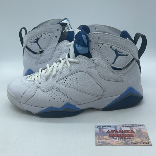 Size 9.5 - Air Jordan 7 Retro 2015 French Blue White Black Grey (304775-107)