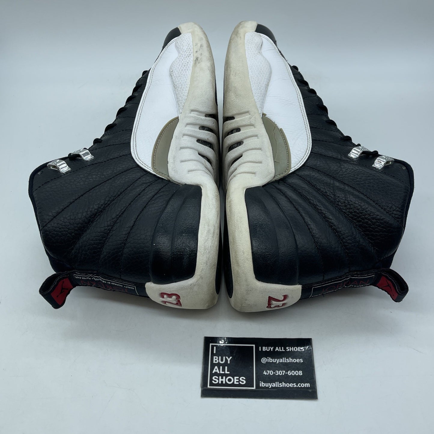 Size 11.5 - Air Jordan 12 Retro 2012 Playoff Black White Leather (130690-001)