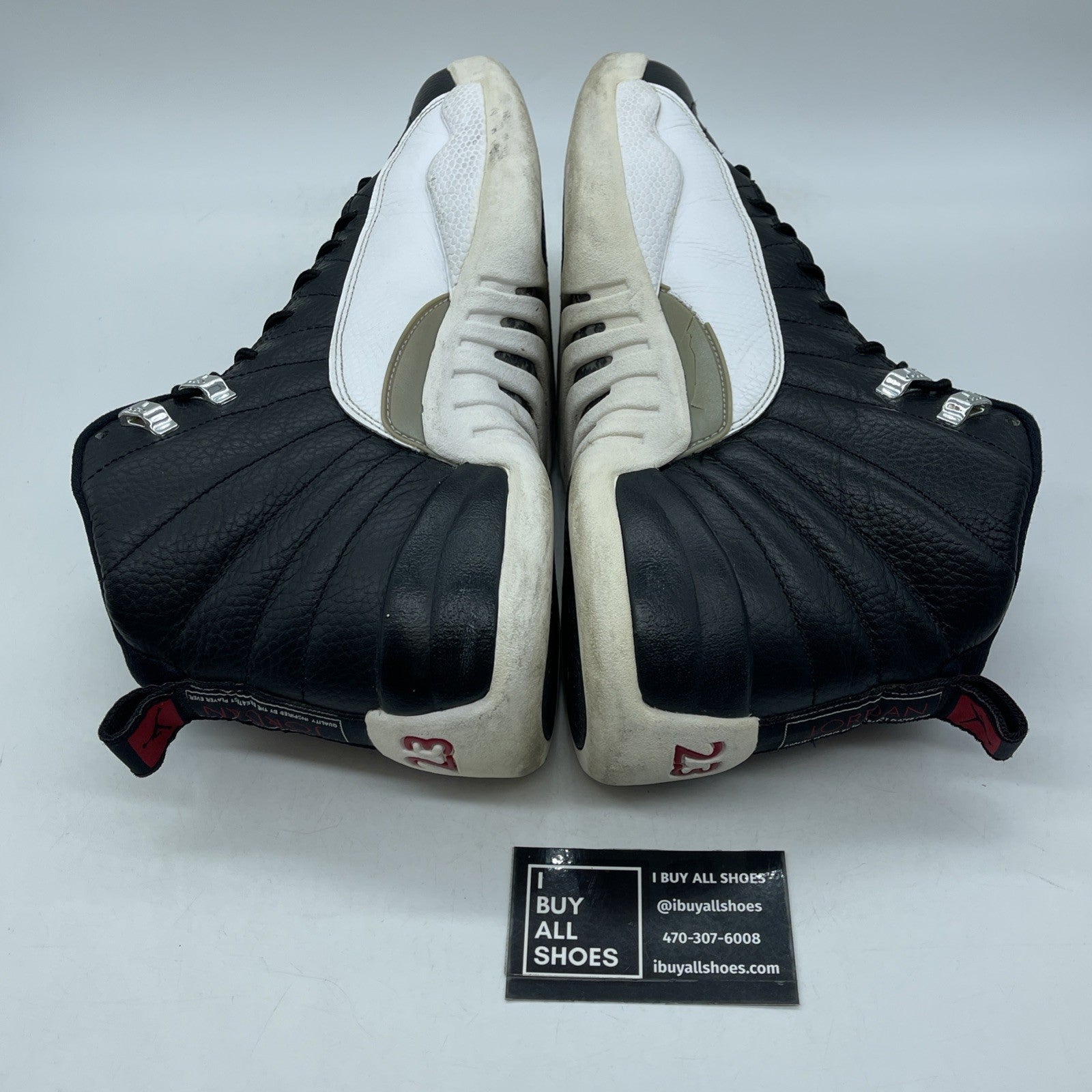 Size 11.5 - Air Jordan 12 Retro 2012 Playoff Black White Leather (130690-001)