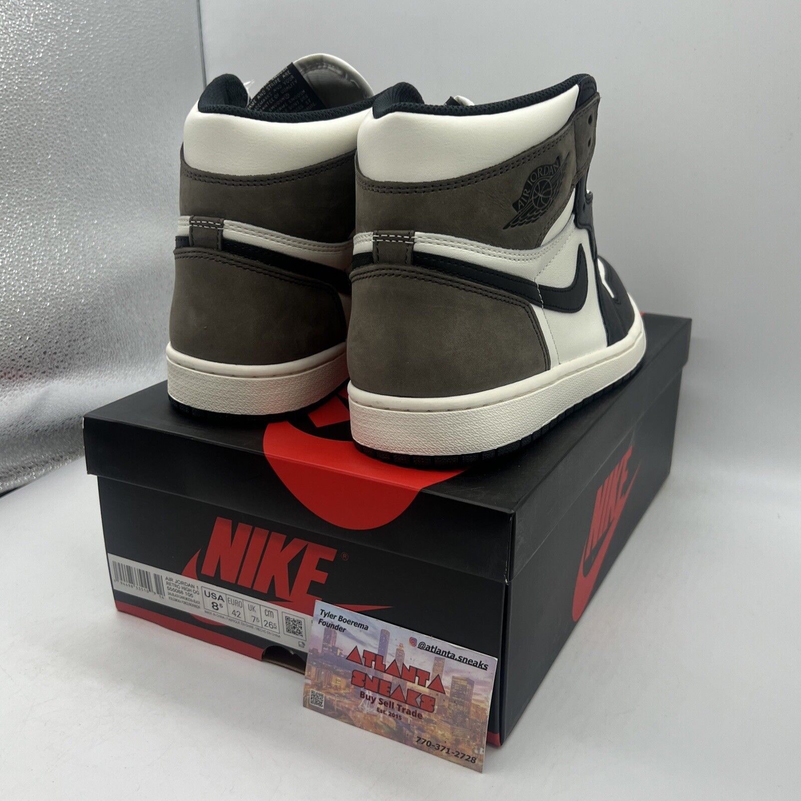 Size 8.5 - Jordan 1 Retro OG High Dark Mocha Brand New Og All Black White DS