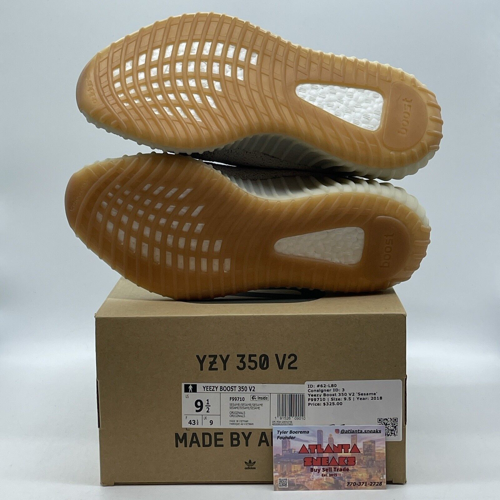 Size 9.5 - adidas Yeezy Boost 350 V2 Low Sesame (F99710)