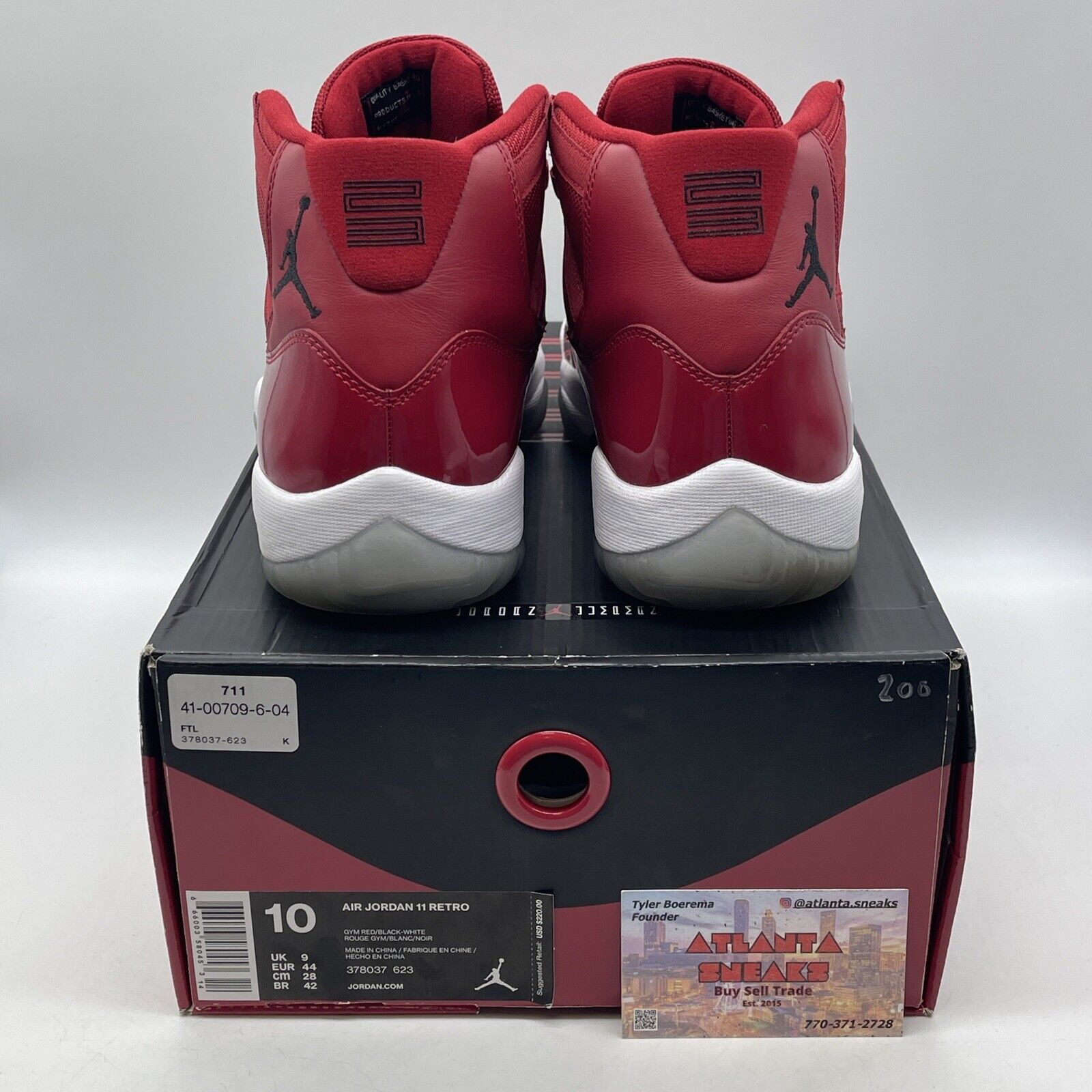 Size 10 - Jordan 11 Retro High Win Like '96 Red Suede Leather (378037-623)