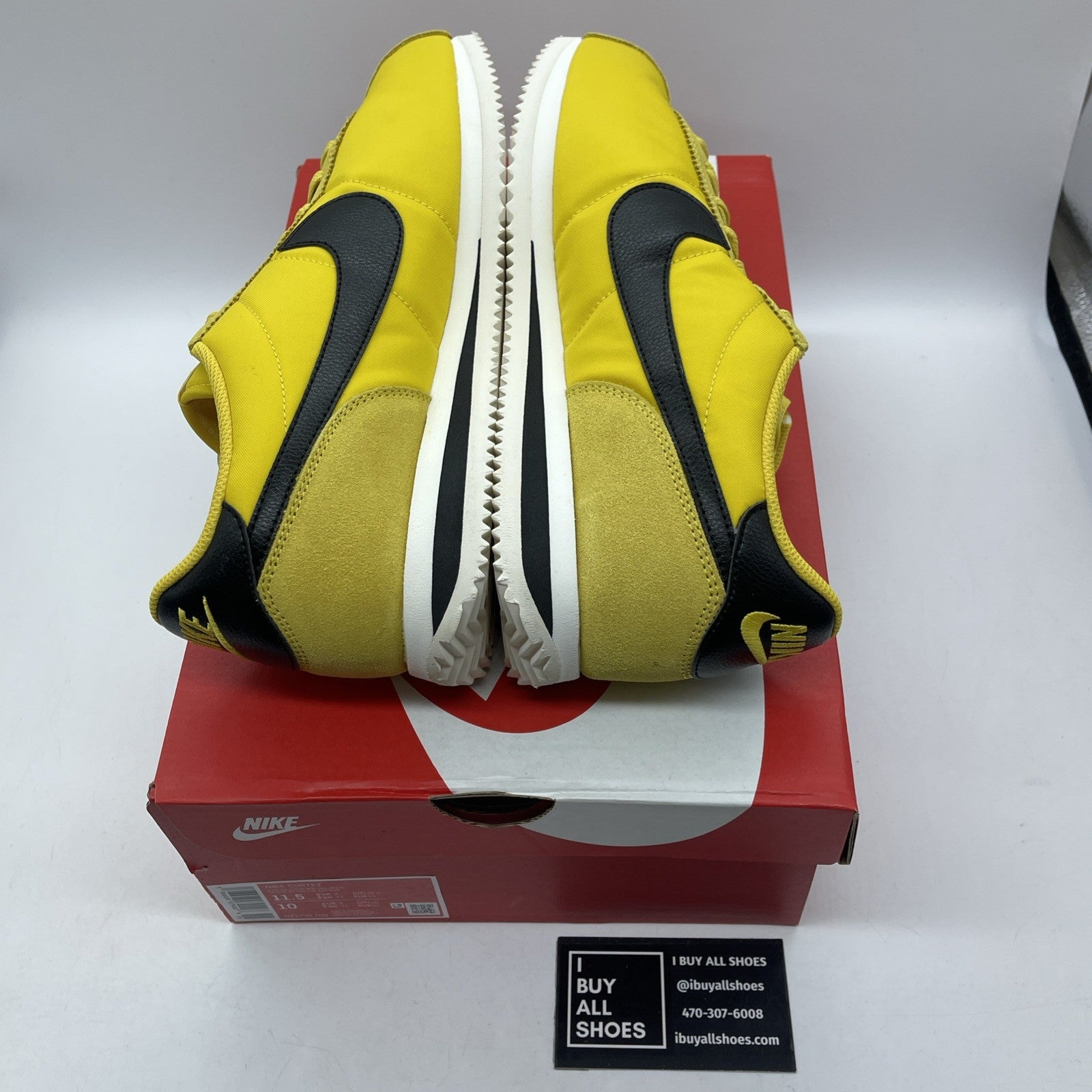 Size 11.5W - Nike Cortez Vivid Sulfur Yellow Black Suede Leather (DZ2795-700)